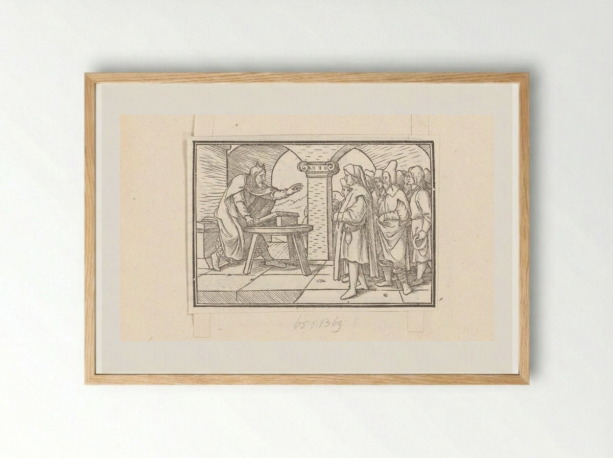 Moses Teaching the Laws to the Israelites - Veit Rudolf Specklin - Framed Print Wood