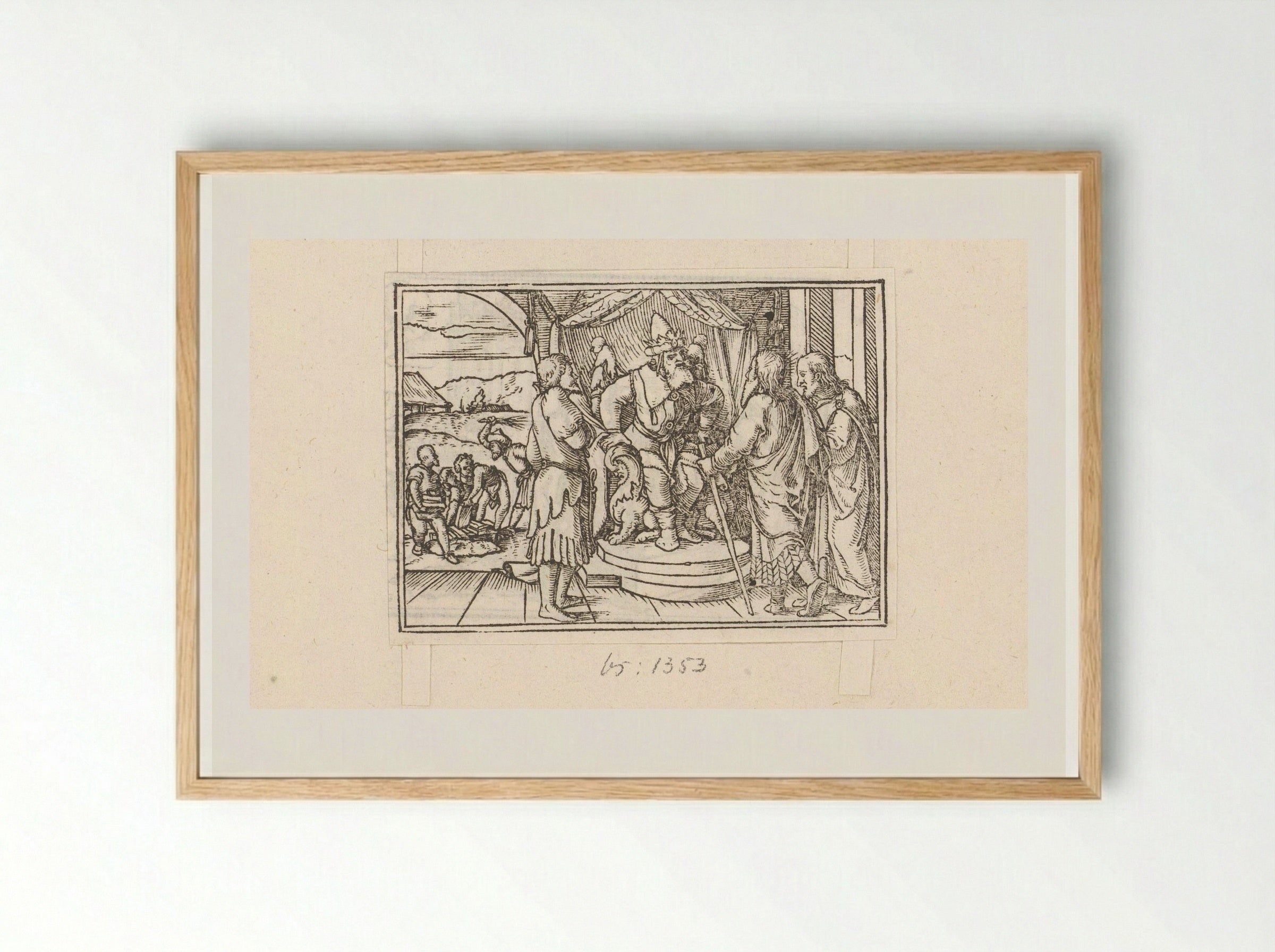 Moses and Aaron Before Pharaoh - Veit Rudolf Specklin - Framed Print Wood