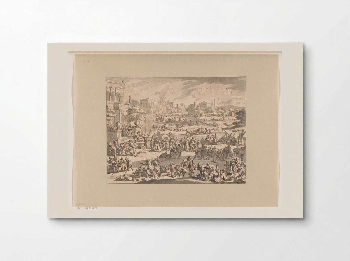 Moses and Aaron Calling Down Plagues upon the Egyptians - Jan Luyken - Poster