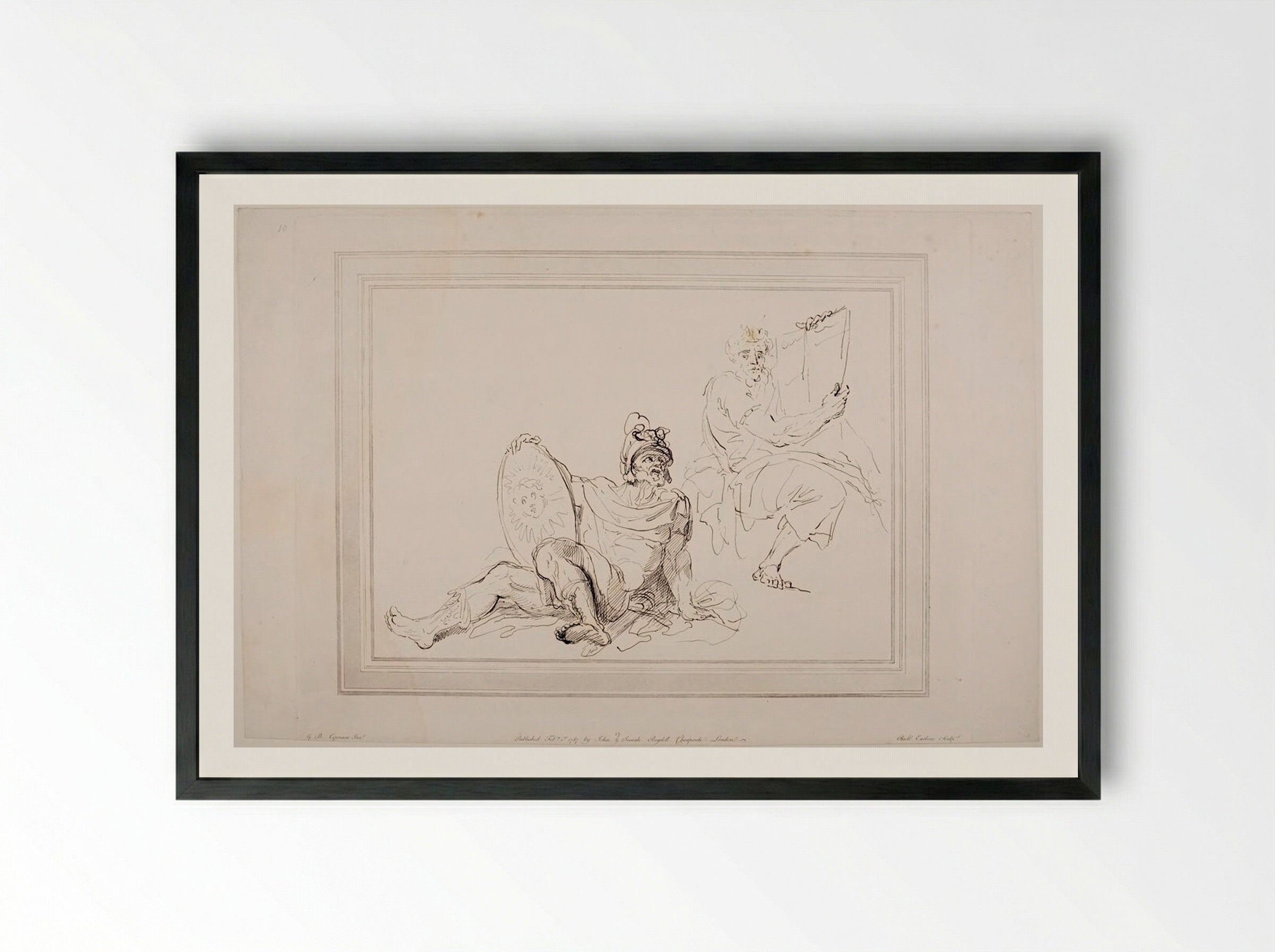 Moses and Joshua - Richard Earlom - Framed Print Black