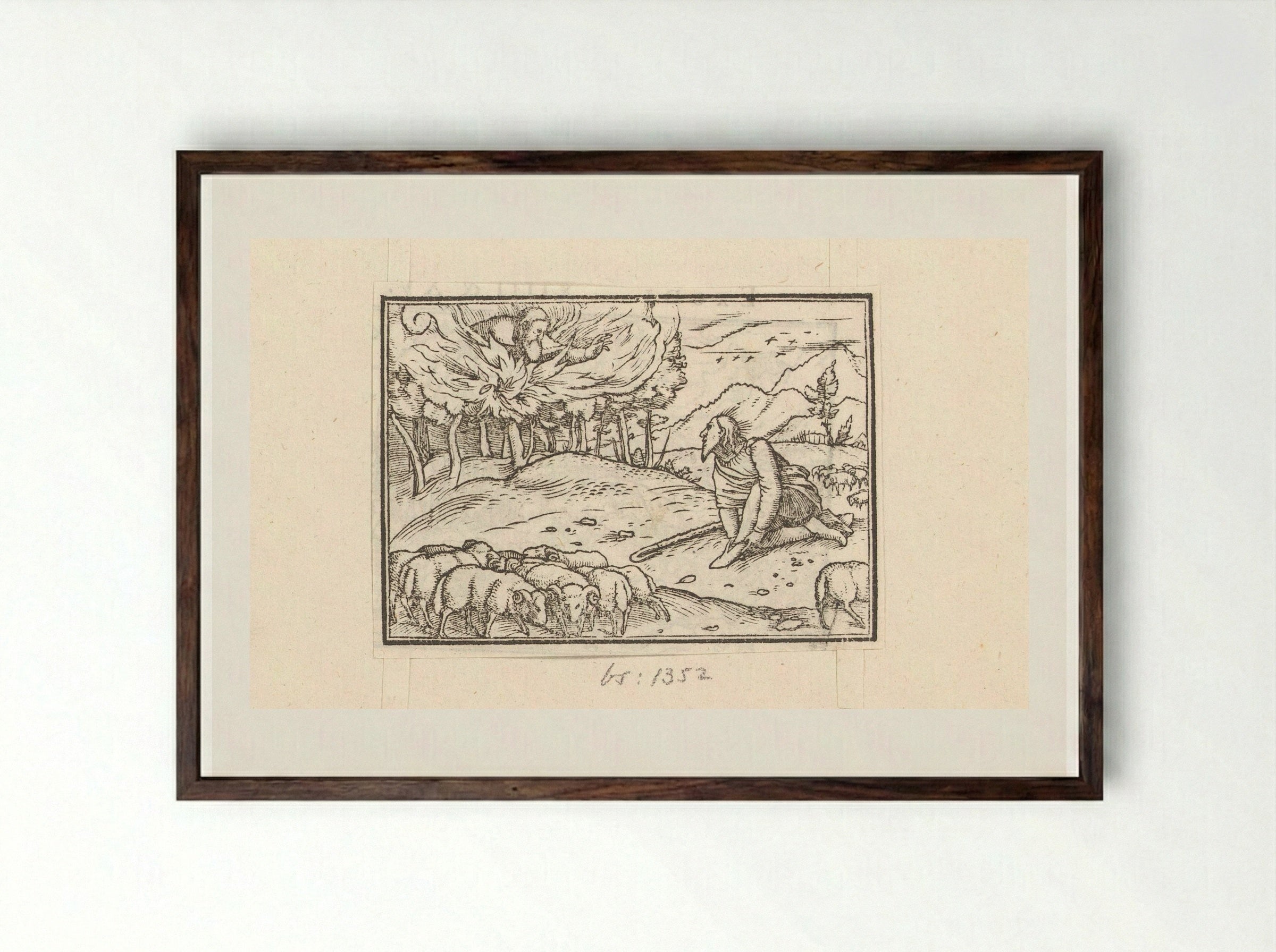 Moses and the Burning Bush - Veit Rudolf Specklin - Framed Print Dark Wood