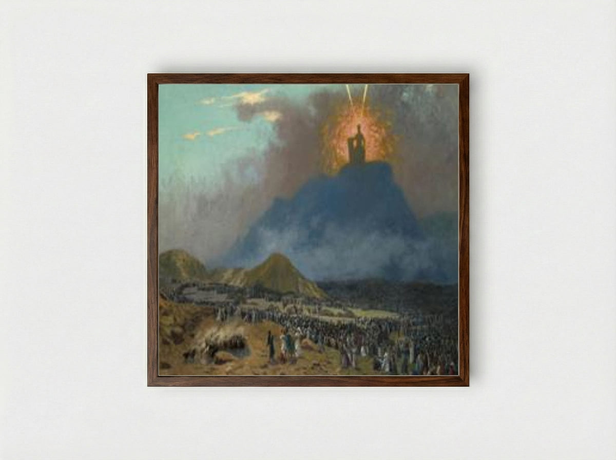 Moses on Mount Sinai - Jean-Léon Gérôme - Framed Print Dark Wood