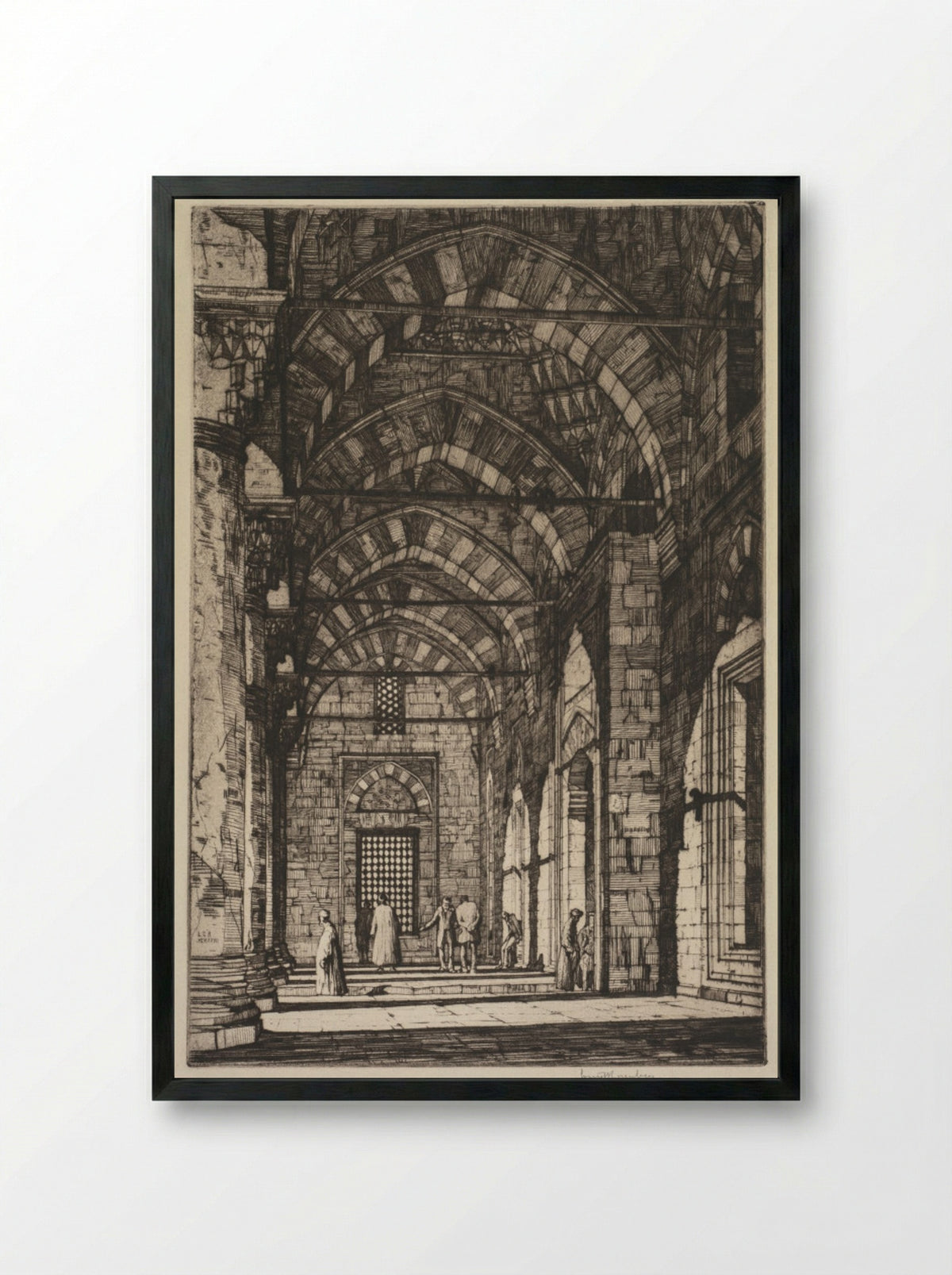 Mosque of Sultan Bayazid, Constantinople - Louis Conrad Rosenberg - Framed Print Black