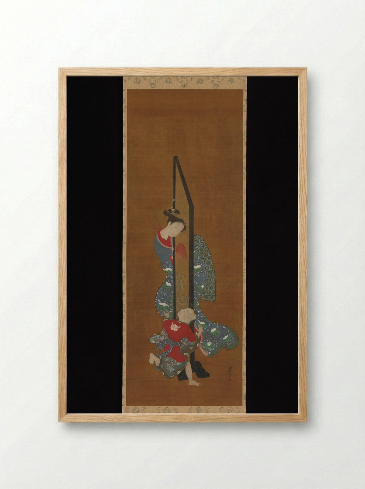 Mother and Child at Play - Isoda Koryūsai - Framed Print Wood
