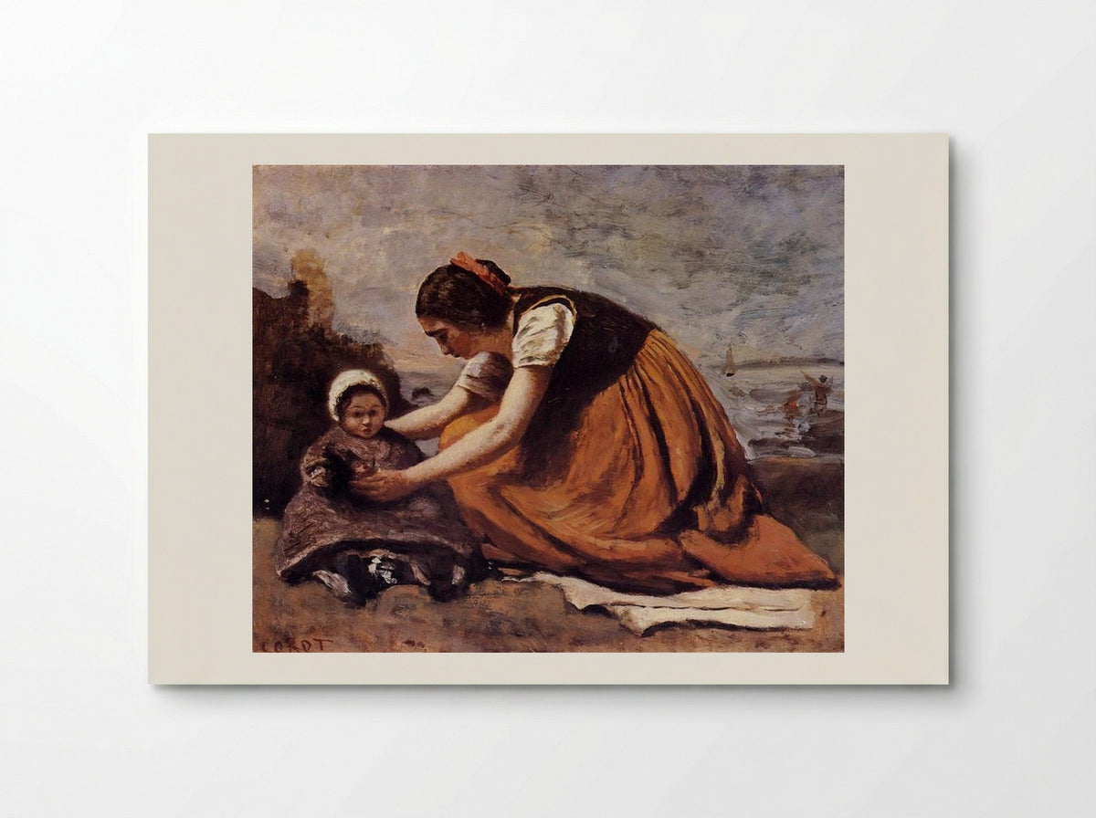 Mother and Child - Camille Corot - Poster