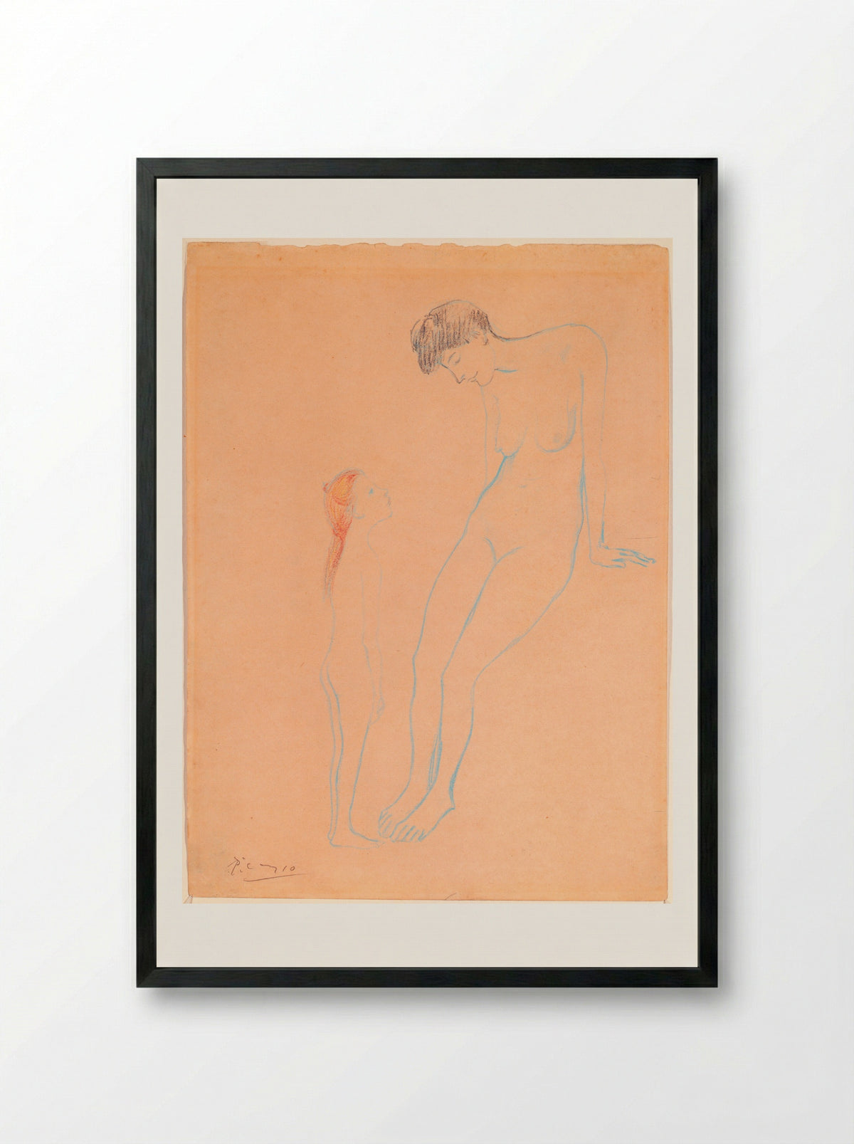 Mother and Daughter - Pablo Picasso - Framed Print Black