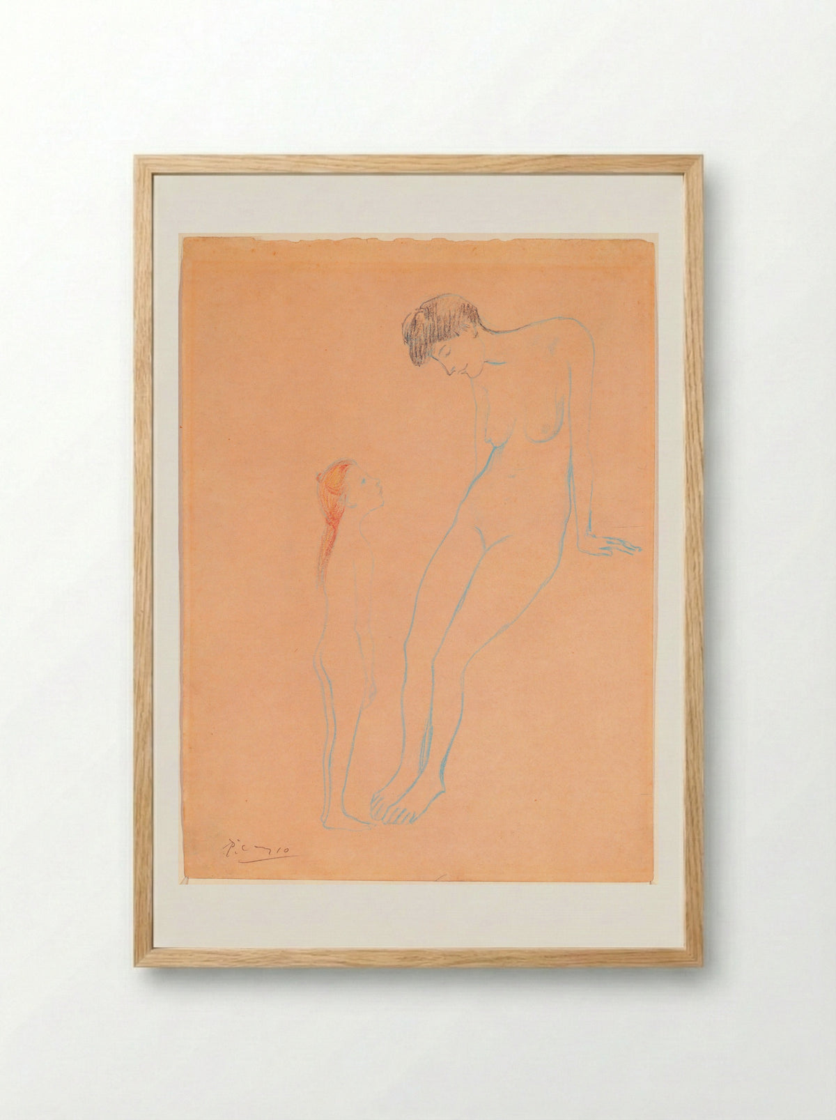 Mother and Daughter - Pablo Picasso - Framed Print Wood
