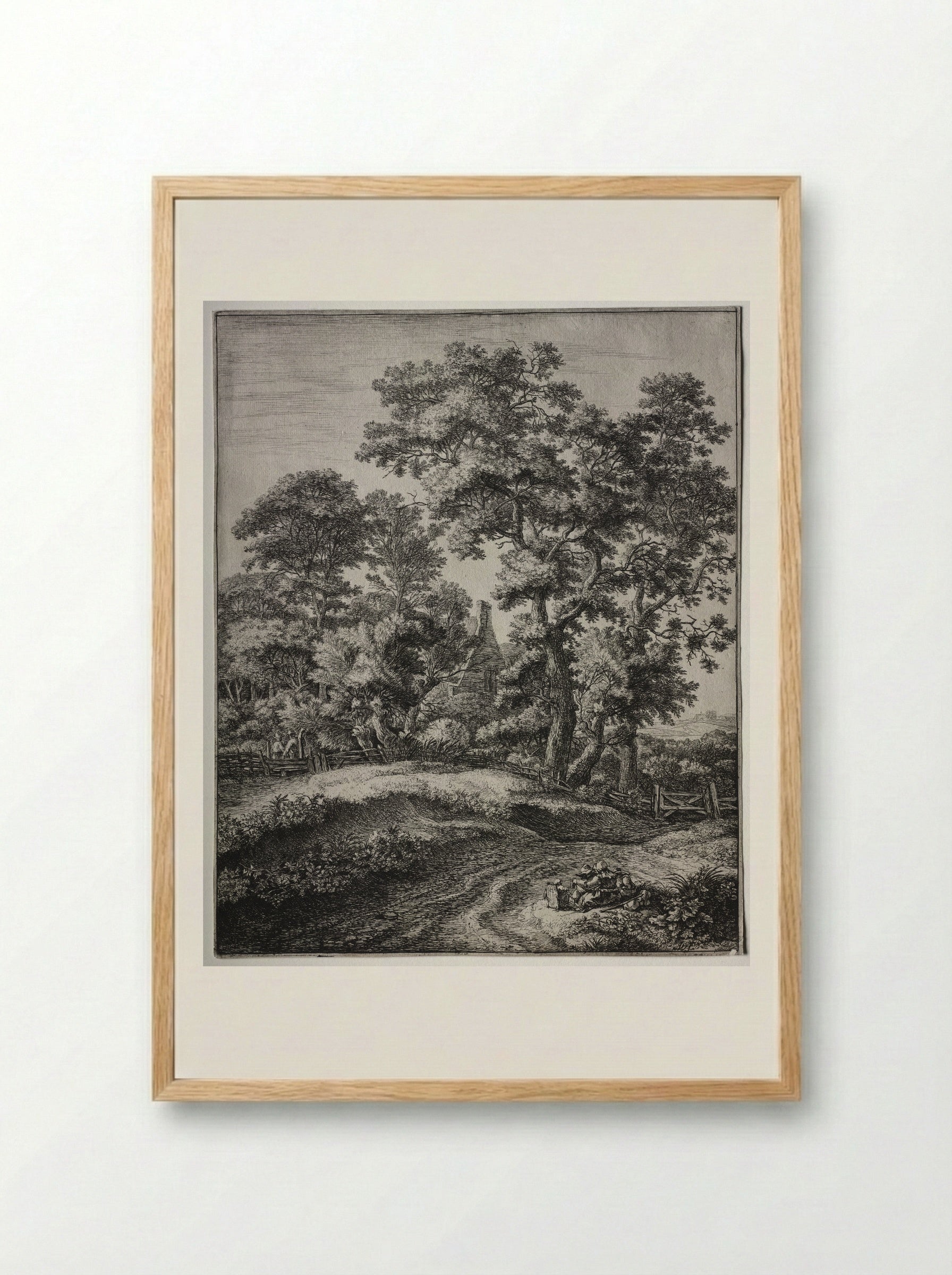 Mother and Three Children Resting - Anthonie Waterloo - Framed Print Wood