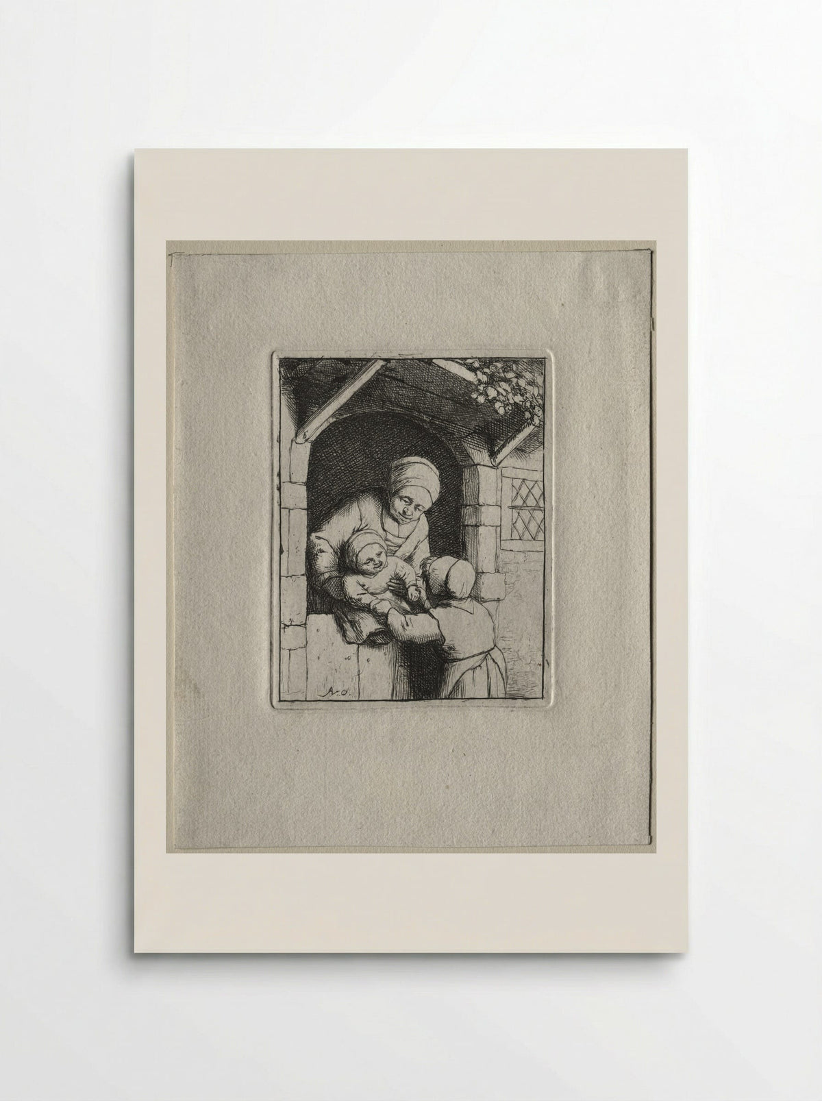 Mother and Two Children - Adriaen van Ostade - Poster