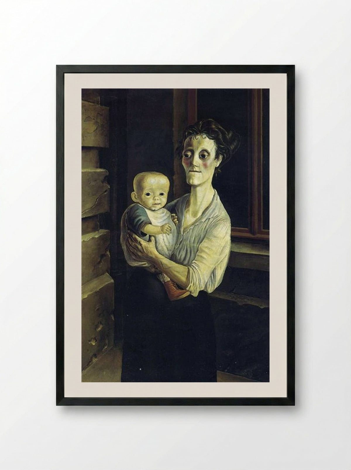Mother with Child - Otto Dix - Framed Print Black