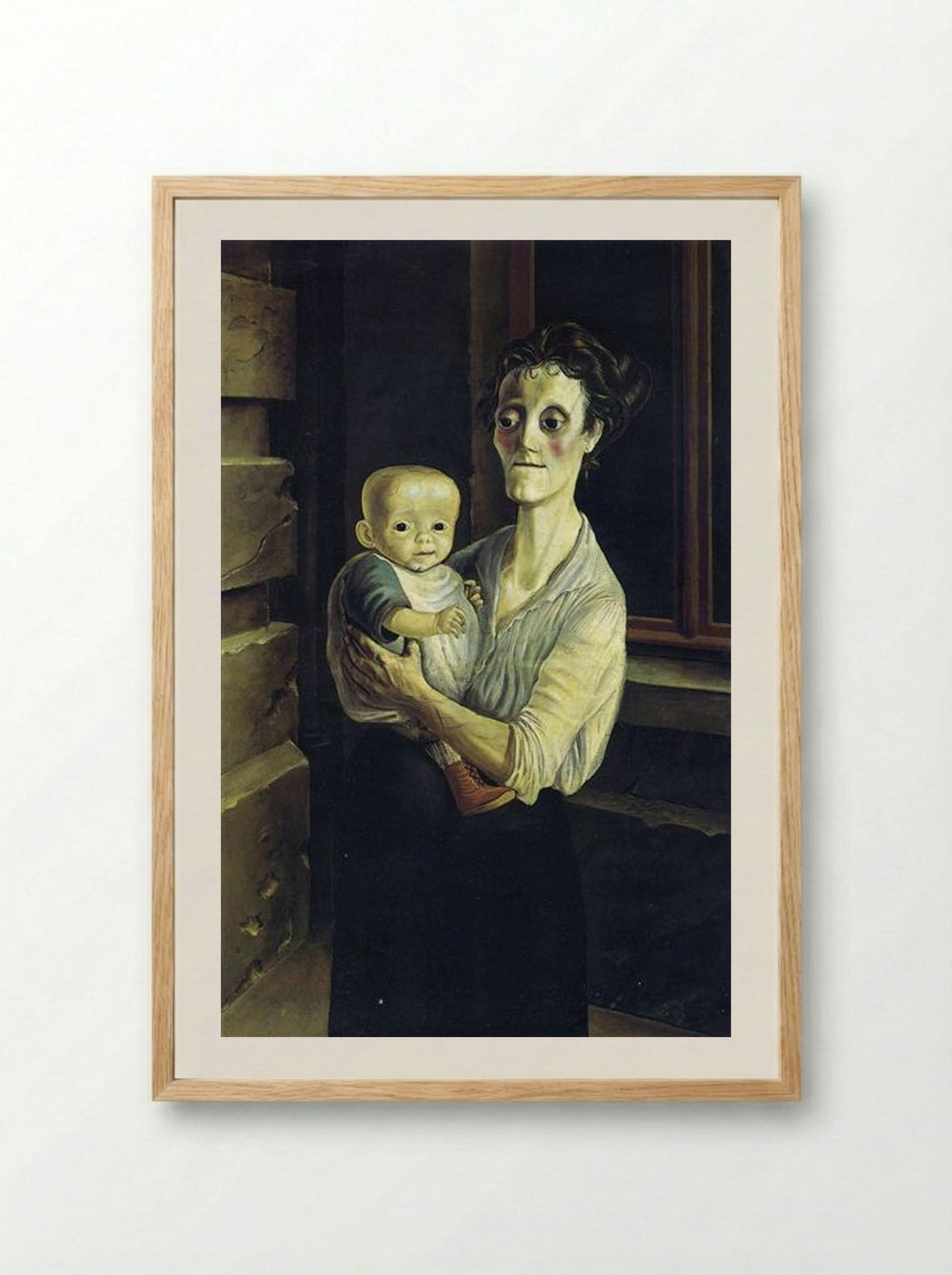Mother with Child - Otto Dix - Framed Print Wood