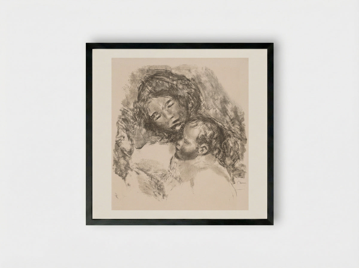 Motherhood - Pierre-Auguste Renoir - Framed Print Black