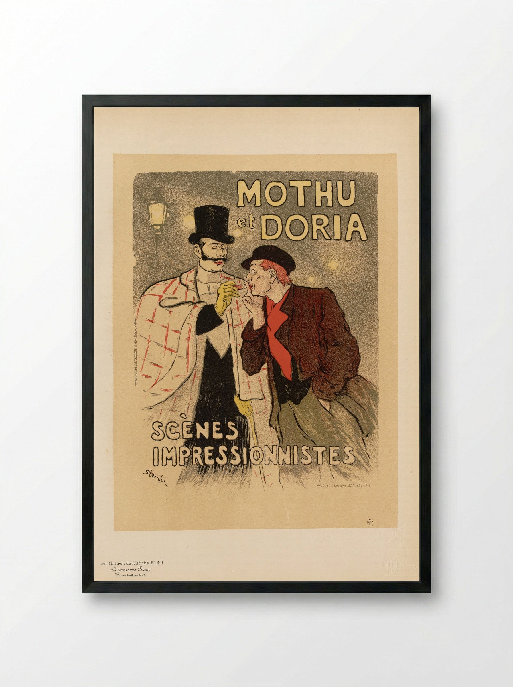 Mothu et Doria, Scènes Impressionnistes - Théophile Steinlen - Framed Print Black