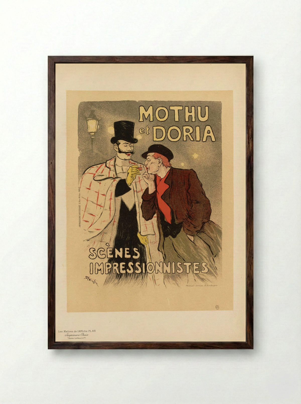 Mothu et Doria, Scènes Impressionnistes - Théophile Steinlen - Framed Print Dark Wood