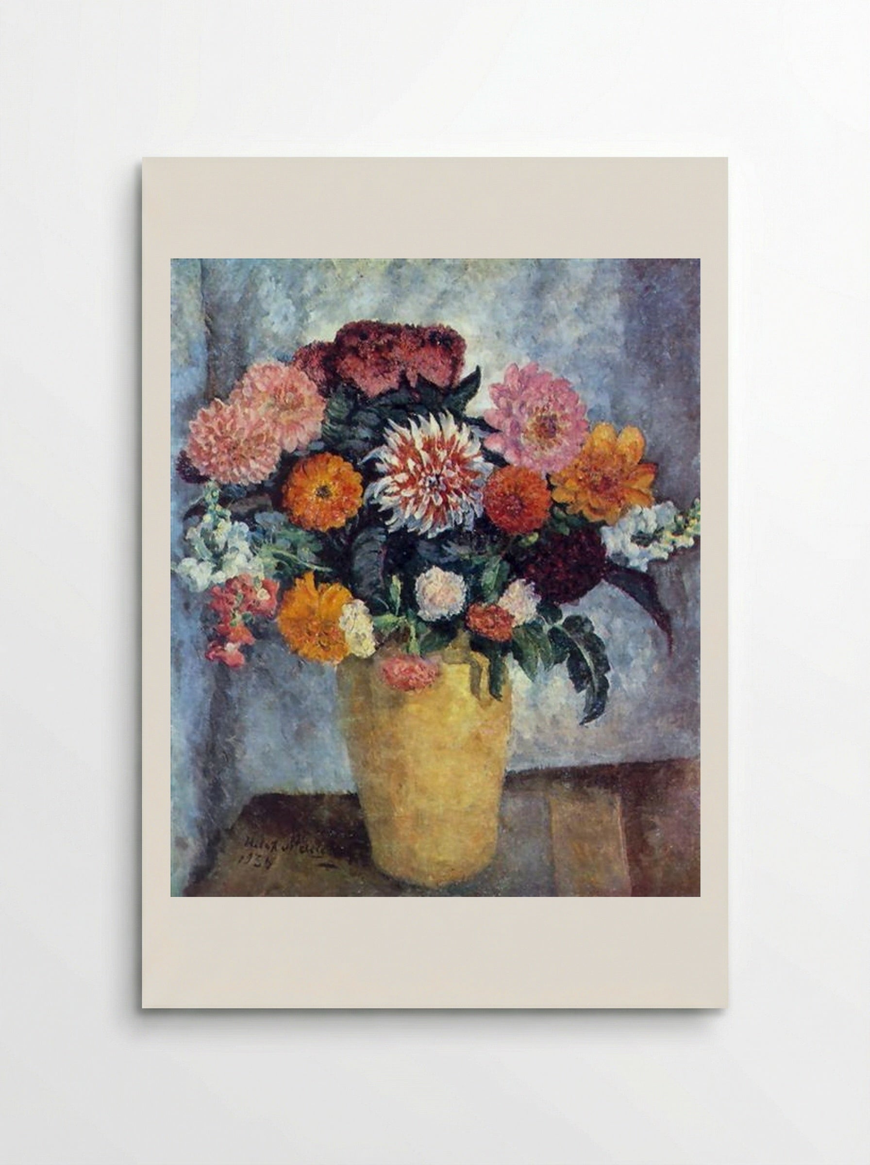 Motley Bouquet in a Clay Jar - Ilya Mashkov - Poster