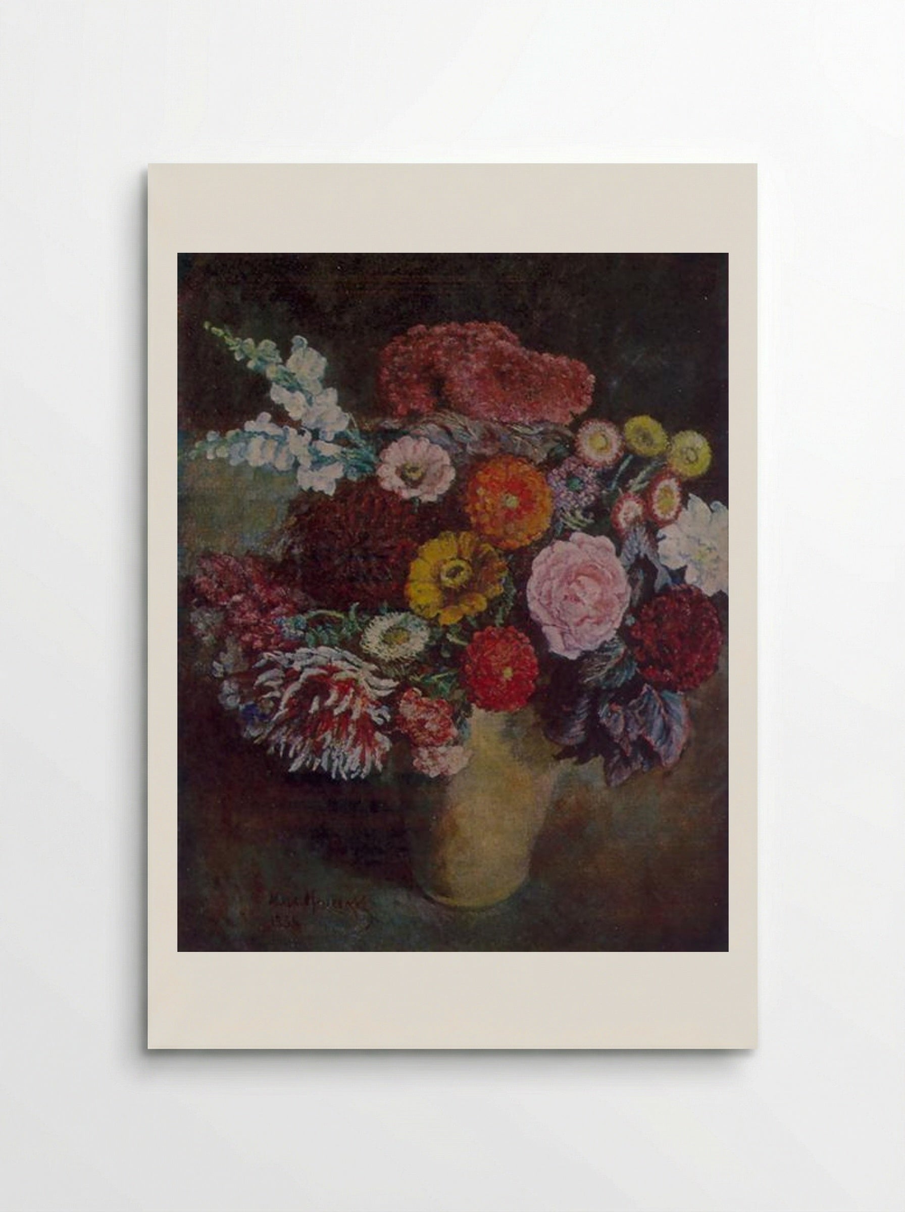 Motley Bouquet on a Dark Background - Ilya Mashkov - Poster