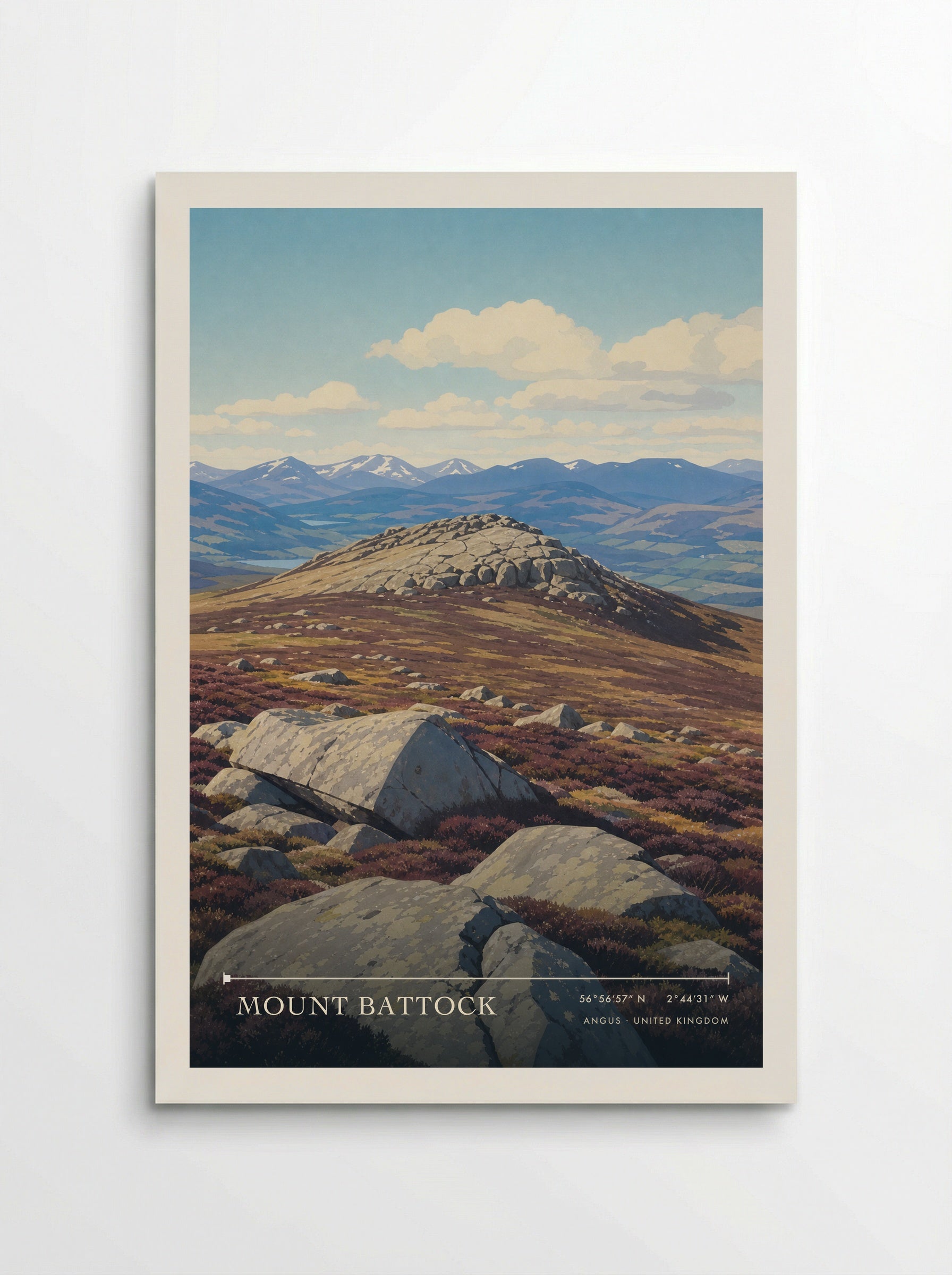 Mount Battock Angus United Kingdom Travel Poster - Poster