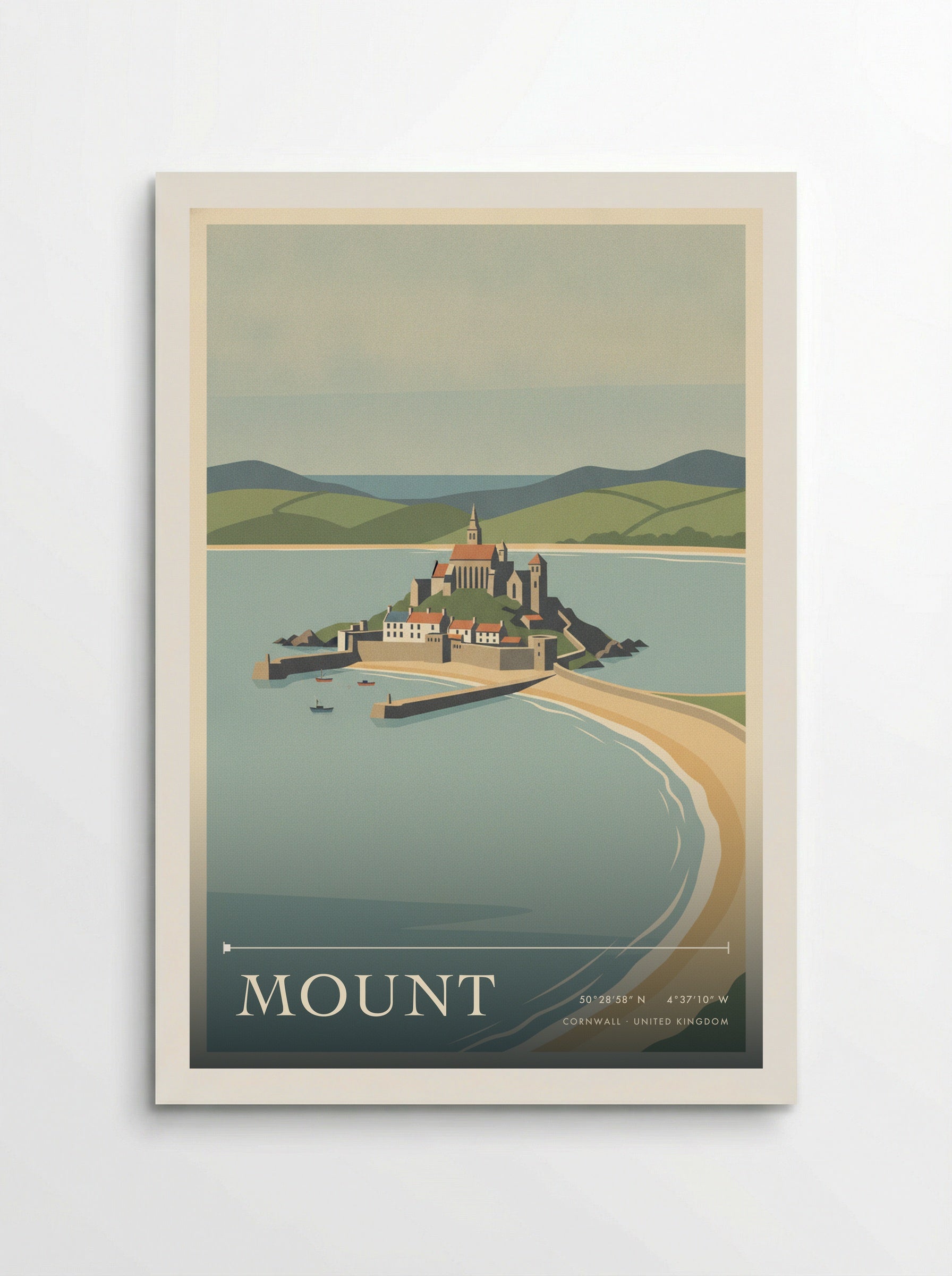 Mount Cornwall United Kingdom Travel Poster - Poster