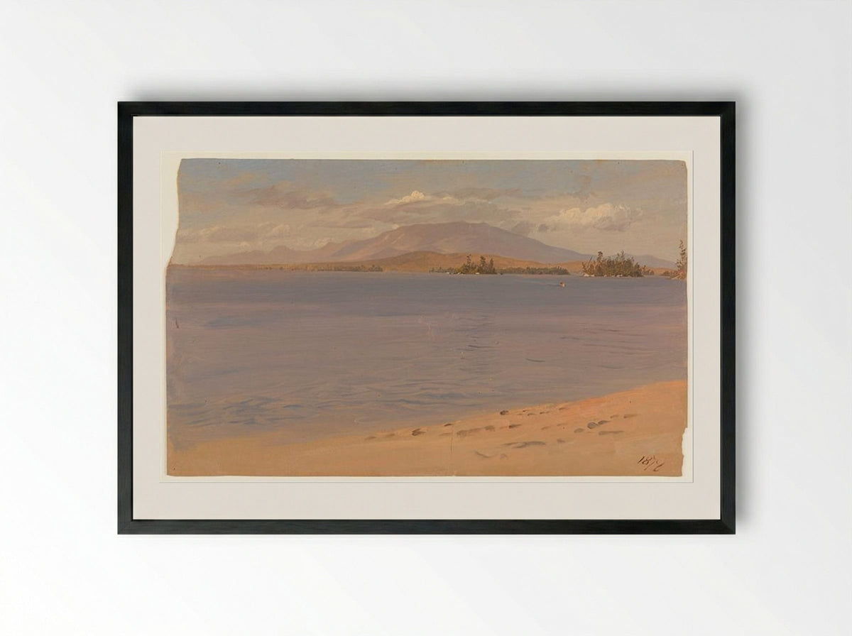 Mount Katahdin from Lake Millinocket - Frederic Edwin Church - Framed Print Black