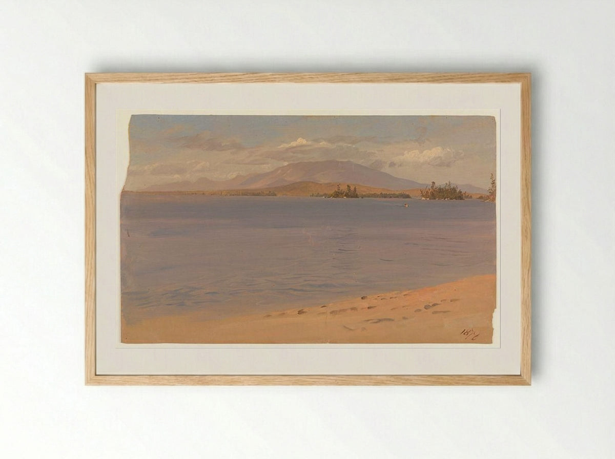 Mount Katahdin from Lake Millinocket - Frederic Edwin Church - Framed Print Wood