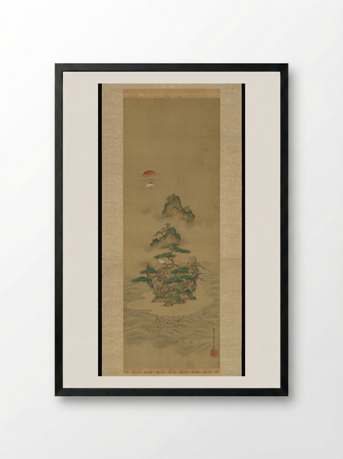 Mount Penglai with Eight Views of Xiao and Xiang - Kano Tansui Moritsune - Framed Print Black