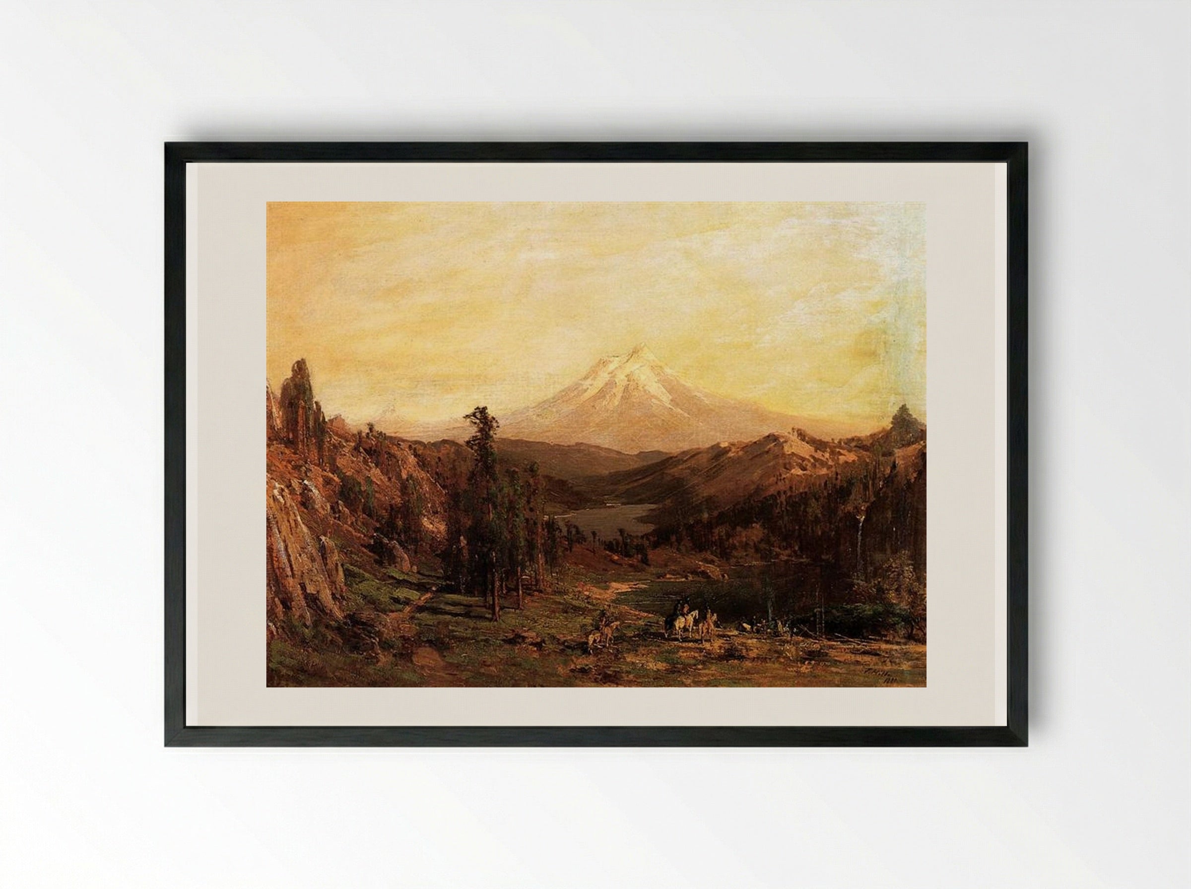 Mount Shasta and Castle Lake, California - Thomas Hill - Framed Print Black