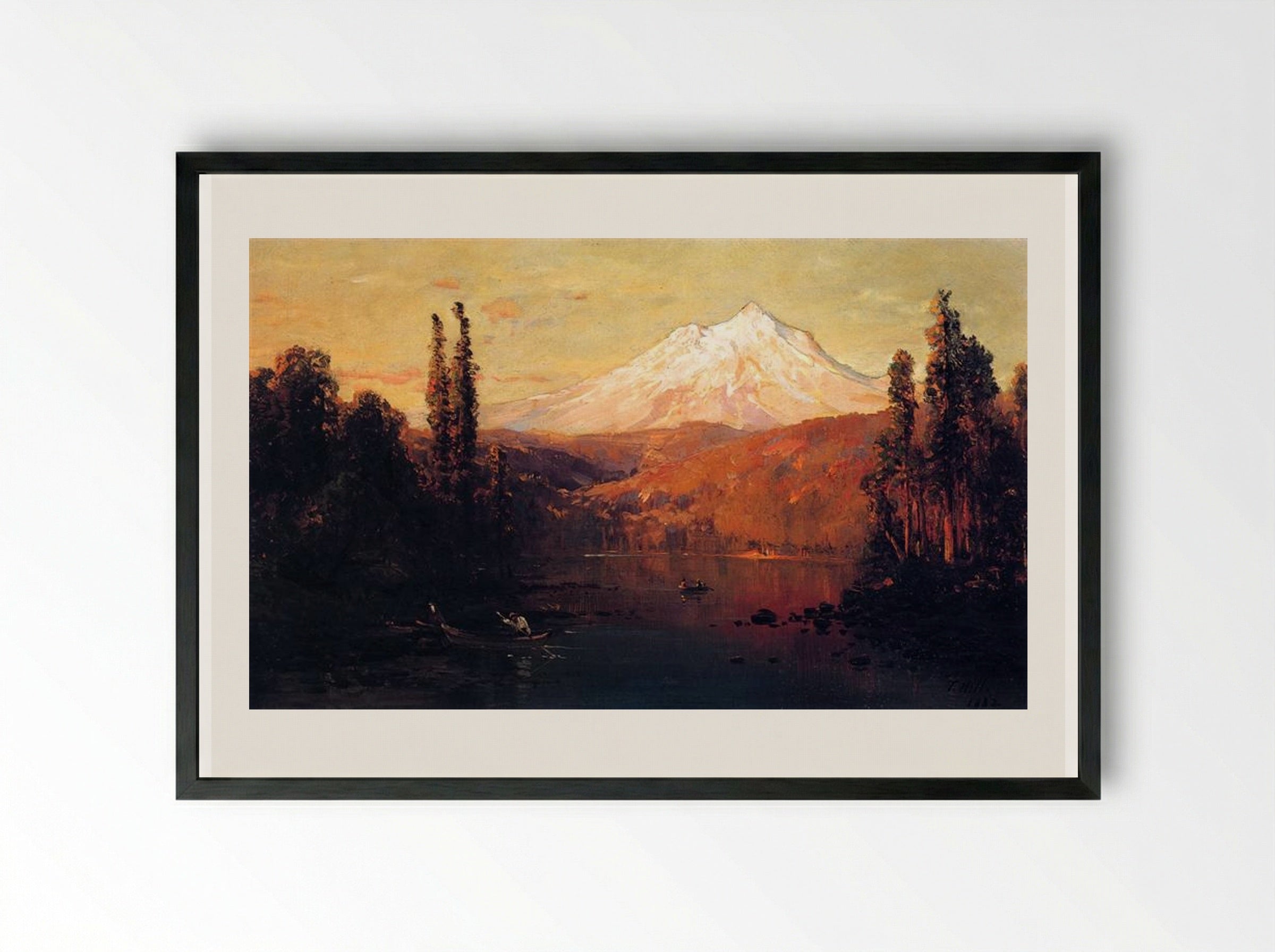 Mount Shasta - Thomas Hill - Framed Print Black