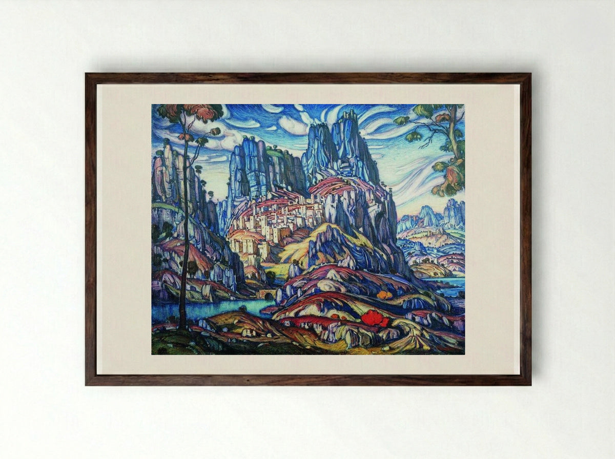 Mount St. George - Konstantin Bogaevsky - Framed Print Dark Wood