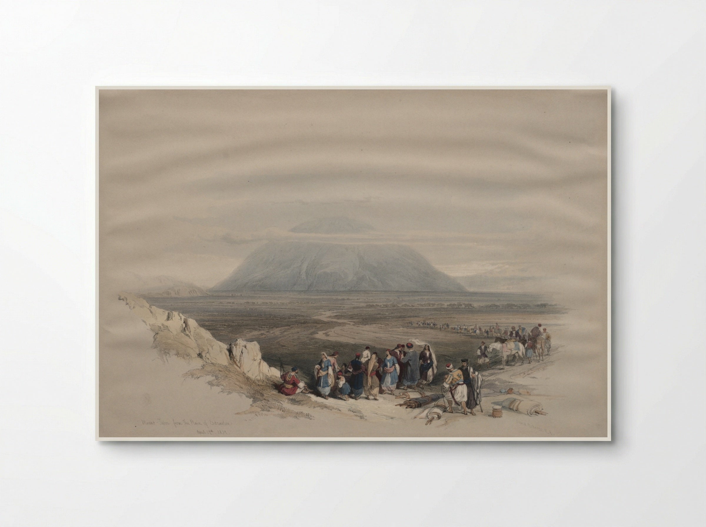 Mount Tabor from the Plain of Esdraelon - David Roberts - Poster