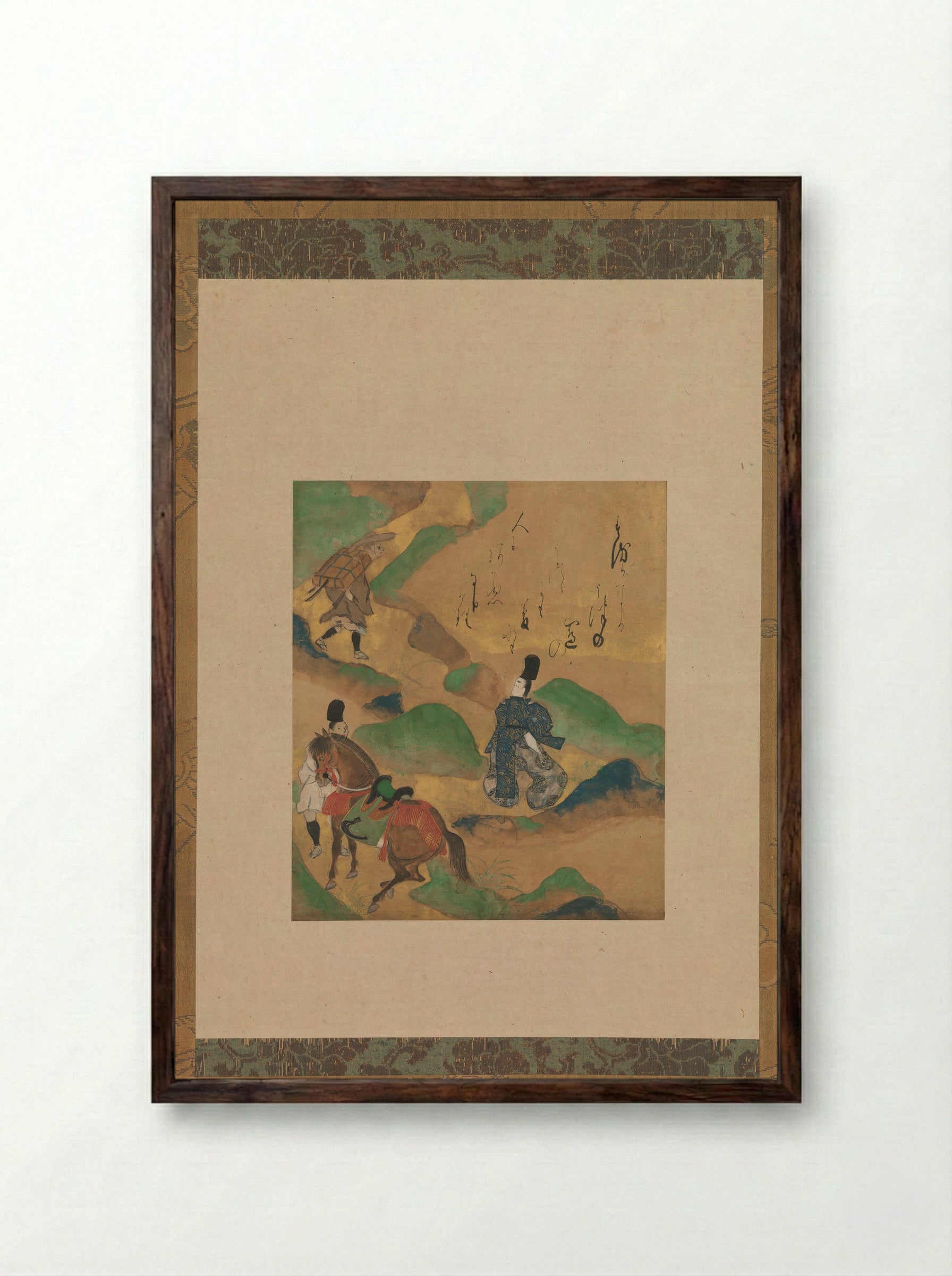 Mount Utsu - Tawaraya Sōtatsu - Framed Print Dark Wood