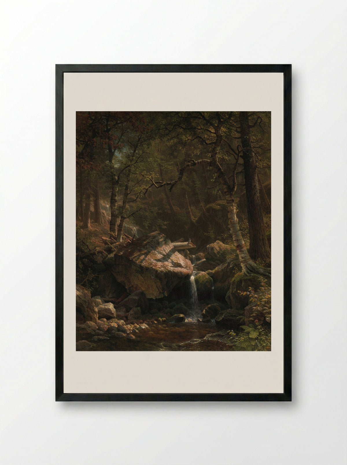 Mountain Brook - Albert Bierstadt - Framed Print Black