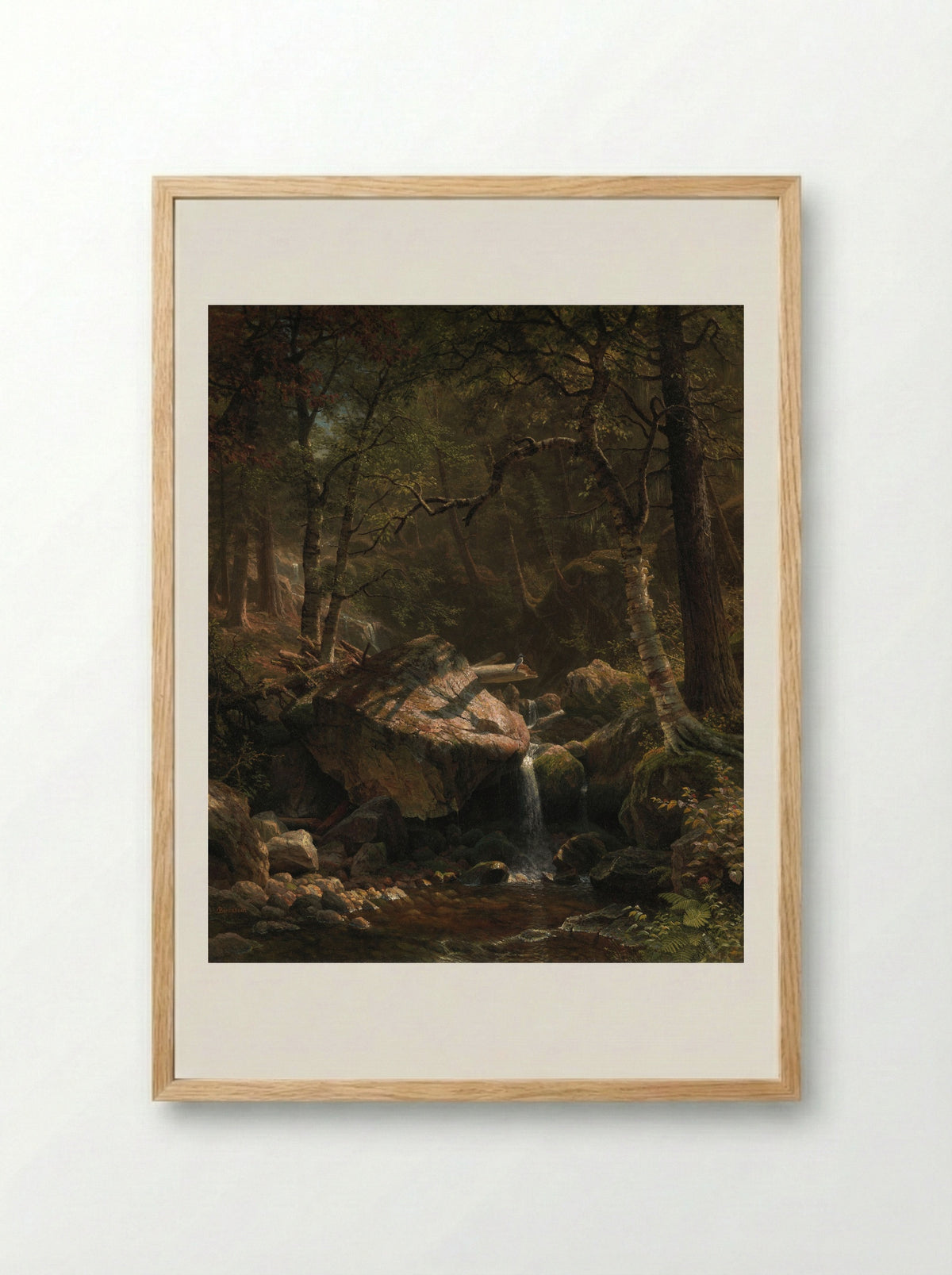 Mountain Brook - Albert Bierstadt - Framed Print Wood