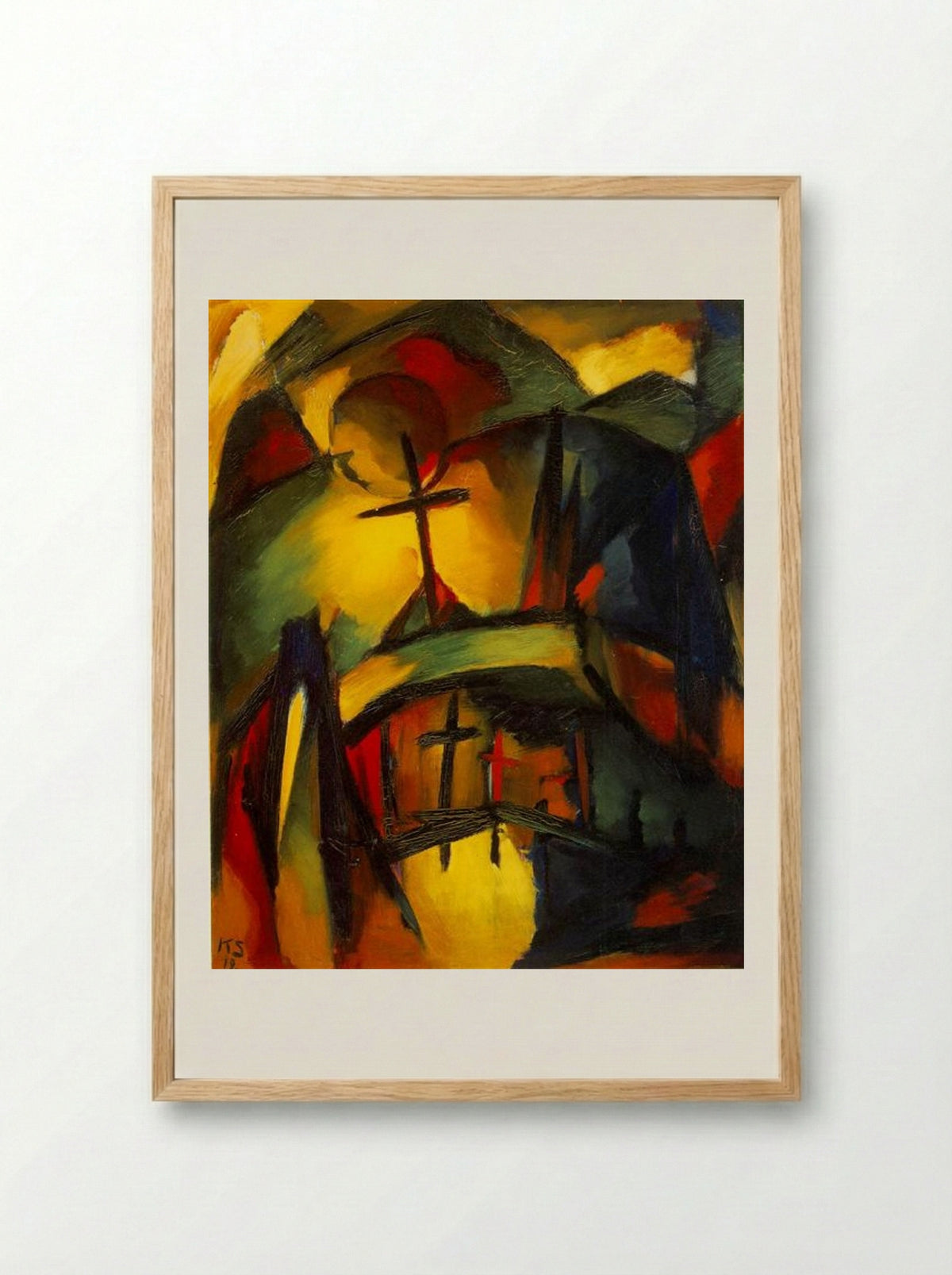 Mountain Graveyard - Kurt Schwitters - Framed Print Wood
