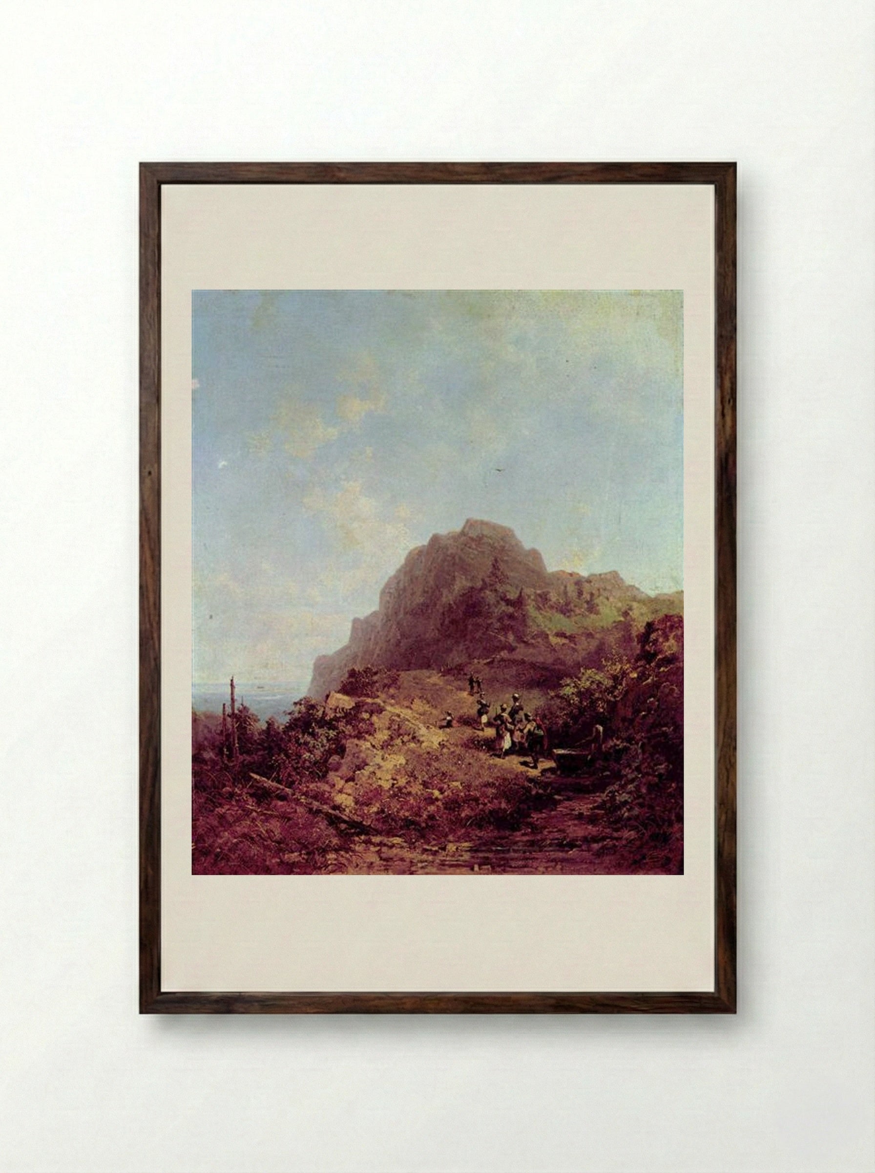 Mountain Hike (Trip to Duke Stand) - Carl Spitzweg - Framed Print Dark Wood