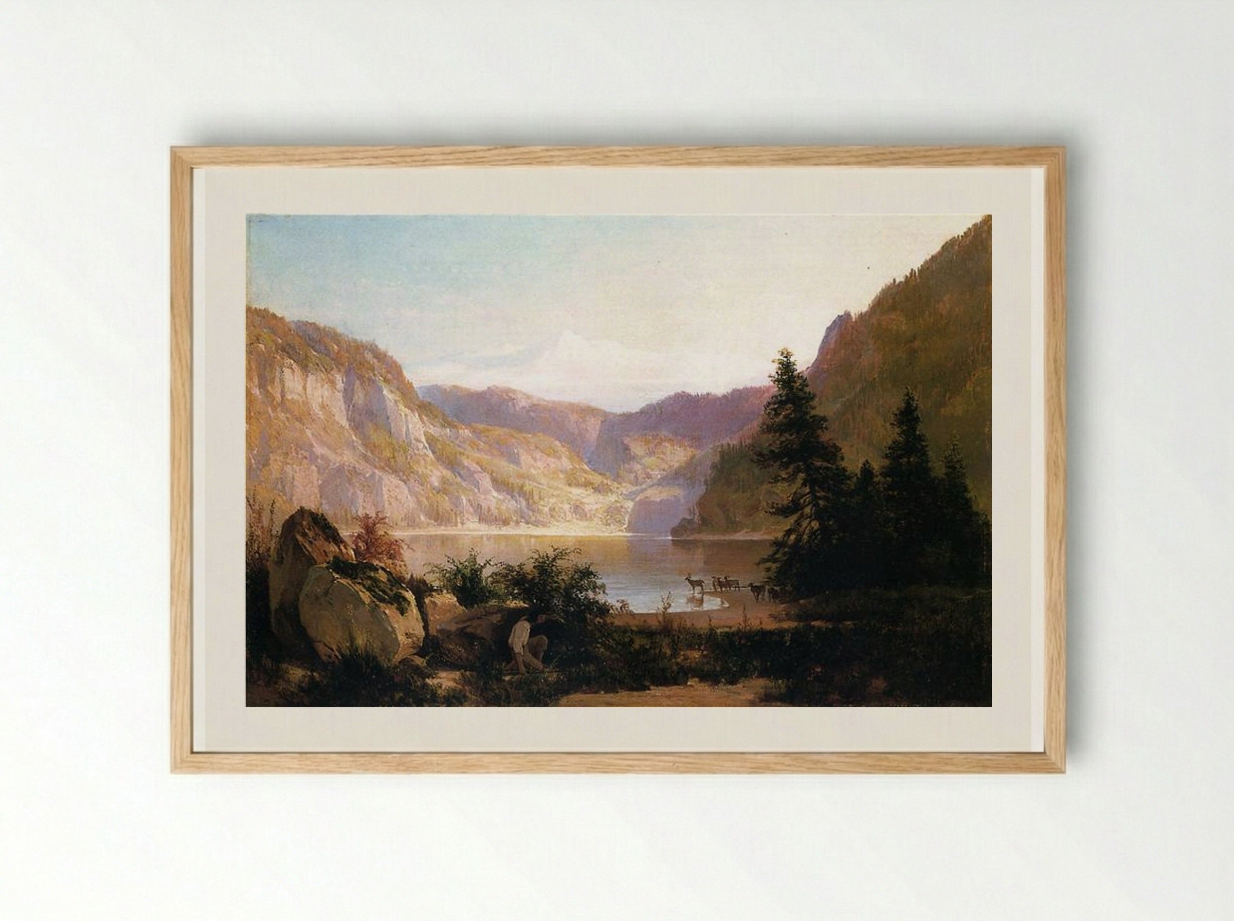 Mountain Lake - Thomas Hill - Framed Print Wood