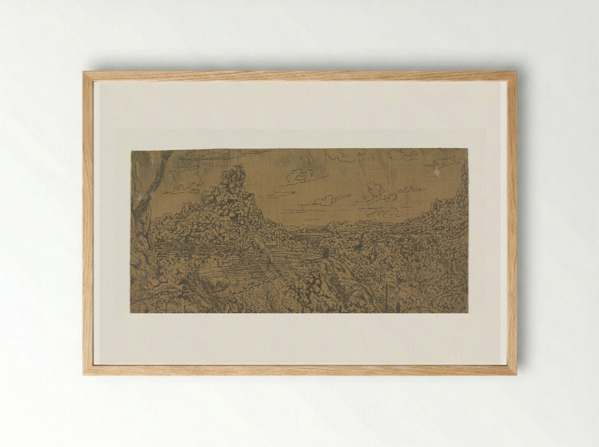 Mountain Landscape with a Crest, First Version - Hercules Segers - Framed Print Wood