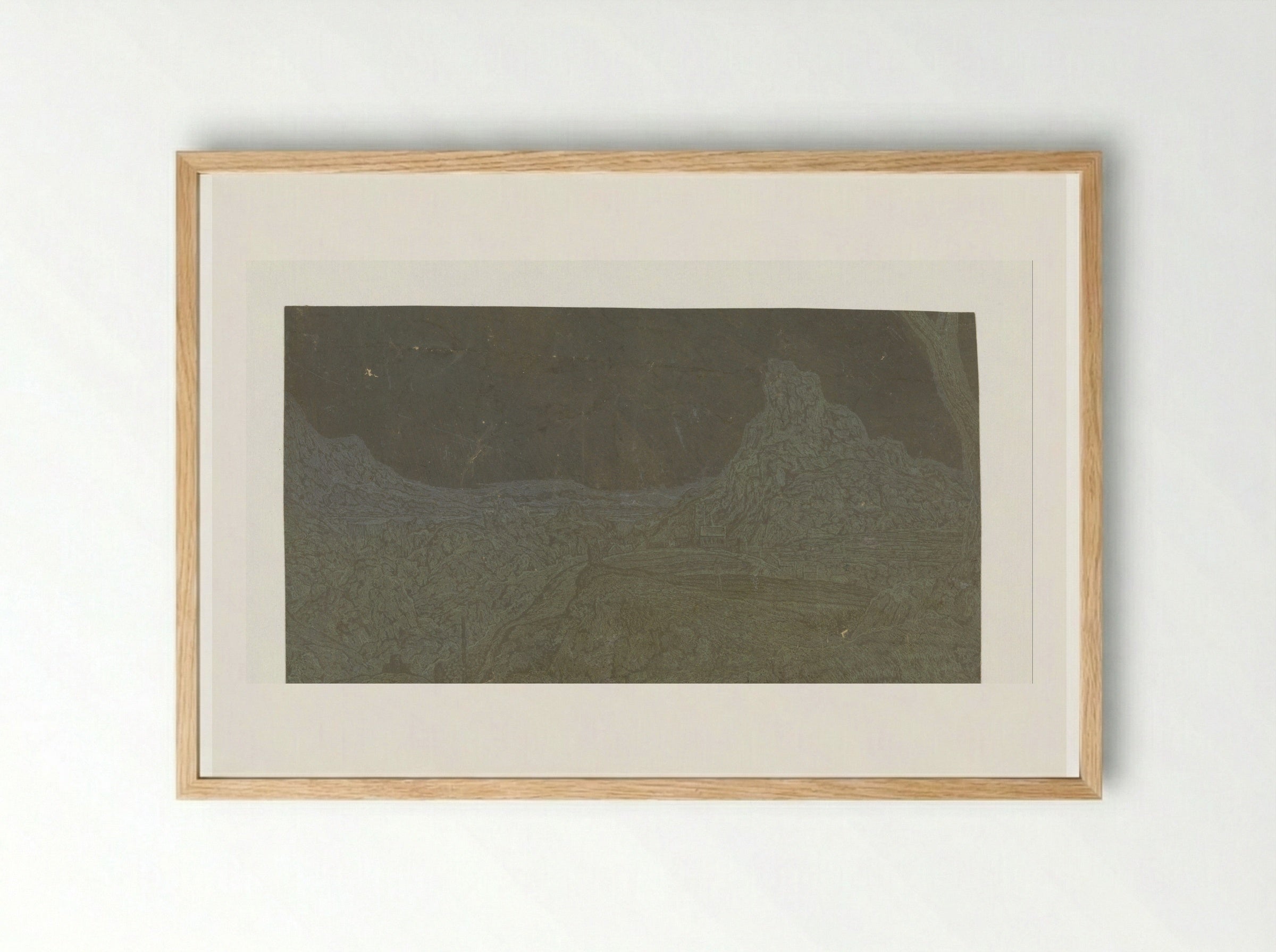Mountain Landscape with a Crest, Second Version - Hercules Segers - Framed Print Wood