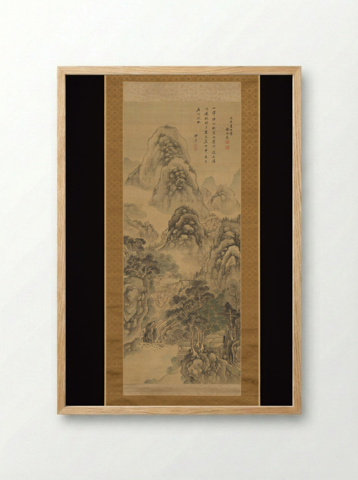 Mountain Retreat in Mist - Aoki Shukuya - Framed Print Wood