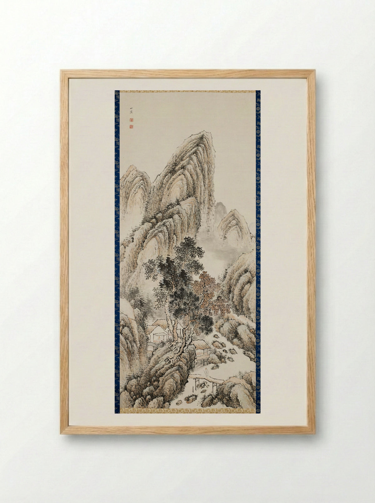 Mountain Retreat in Mist - Nakabayashi Chikkei - Framed Print Wood