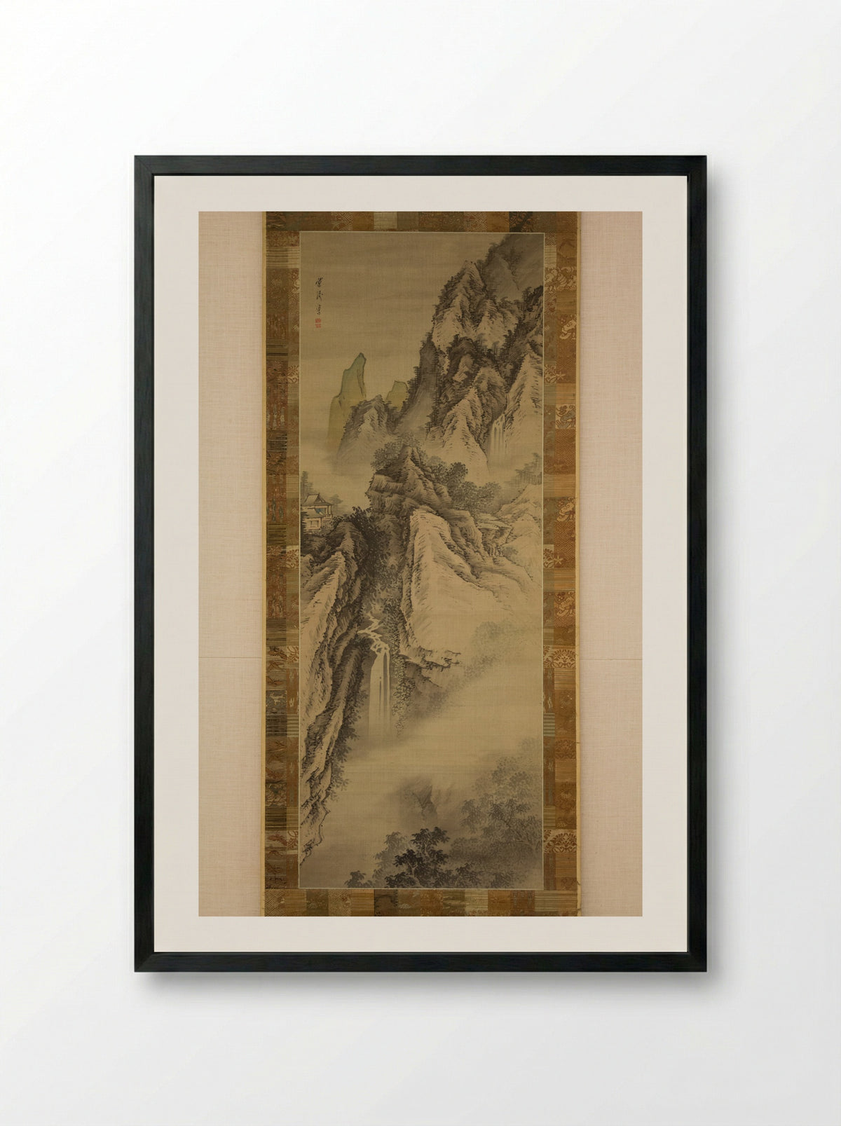 Mountain Scenery - Senkaku Toshu - Framed Print Black