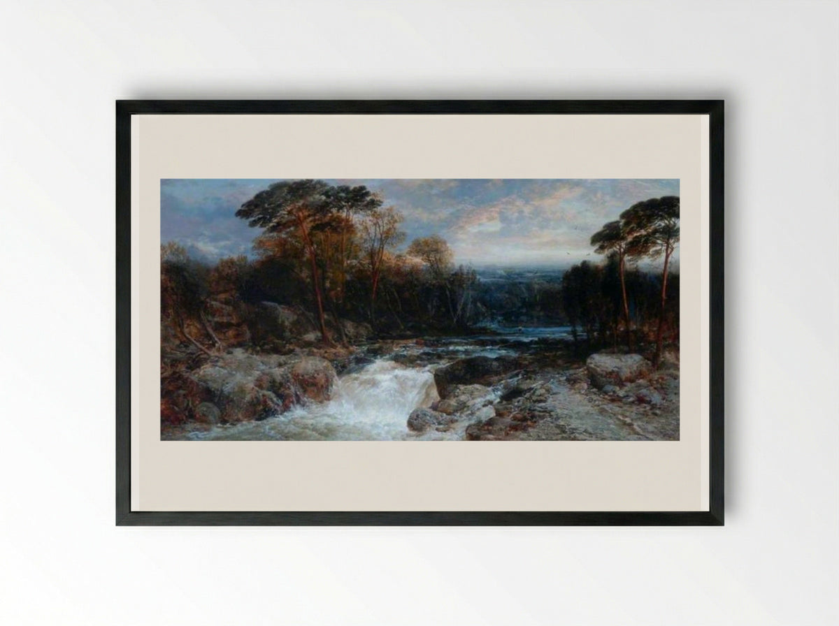 Mountain Torrent - James Webb - Framed Print Black