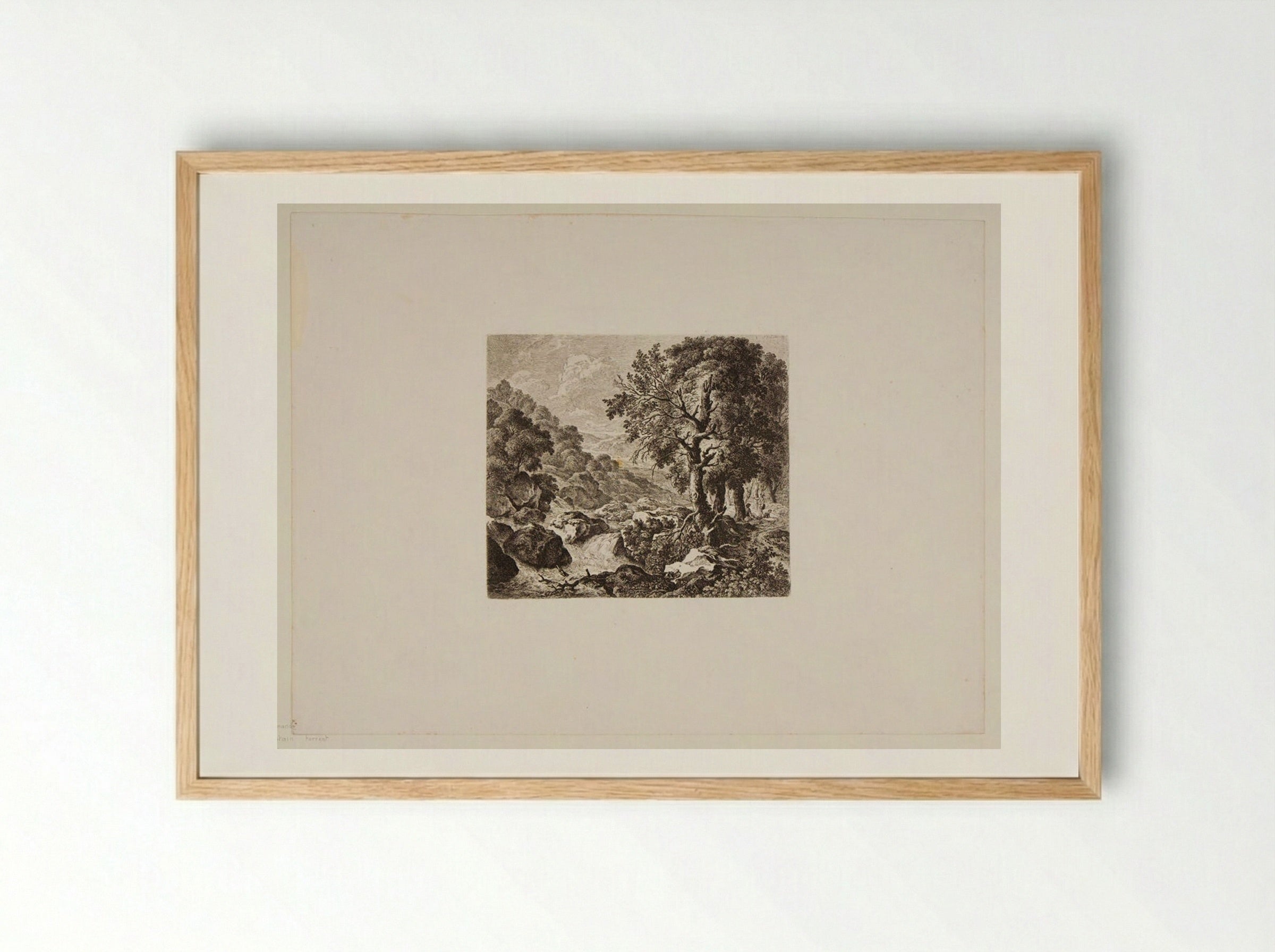 Mountain Torrent - Ferdinand Kobell - Framed Print Wood