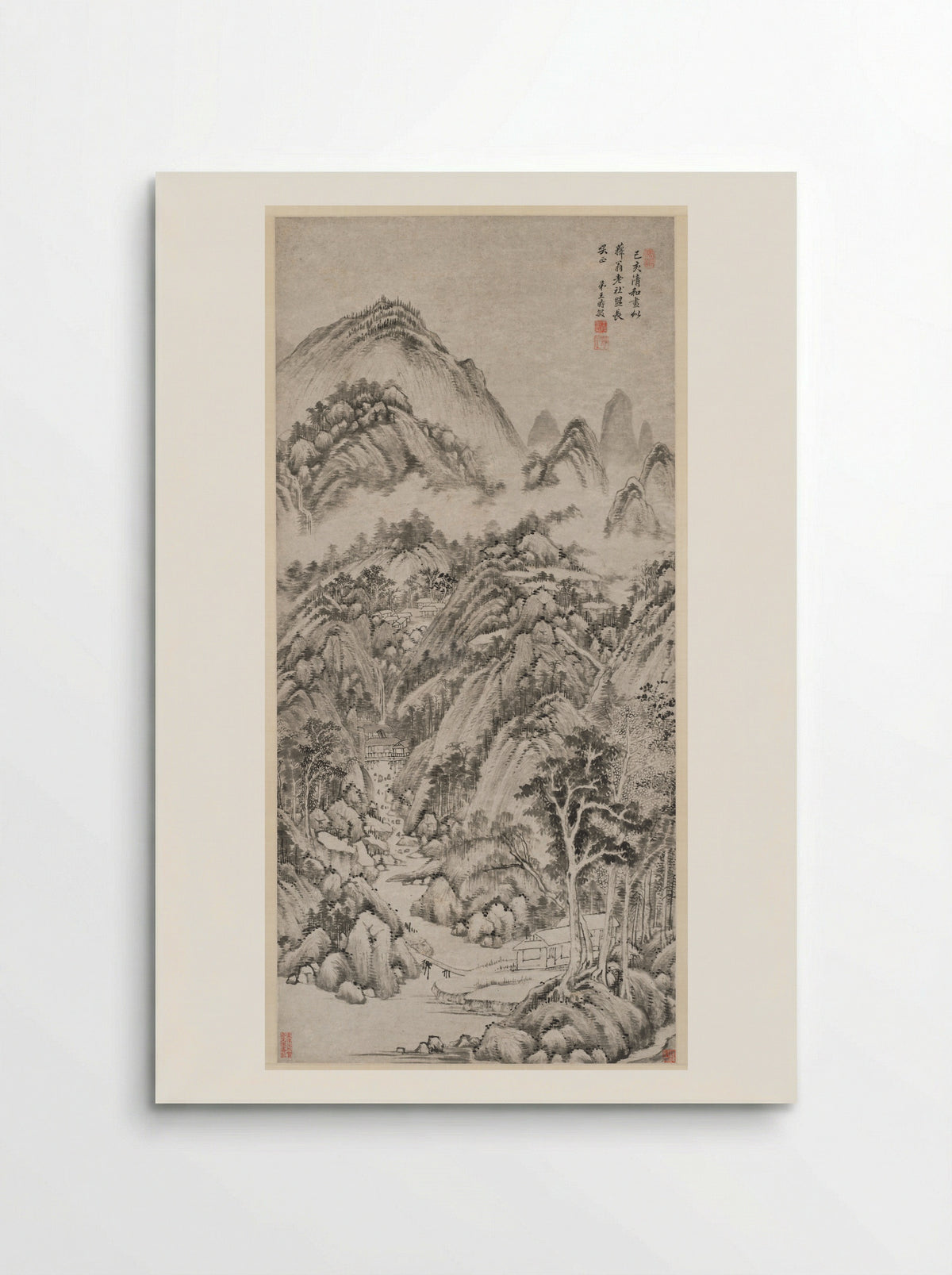 Mountain Village Embraced by the Summer - Wang Shimin - Poster