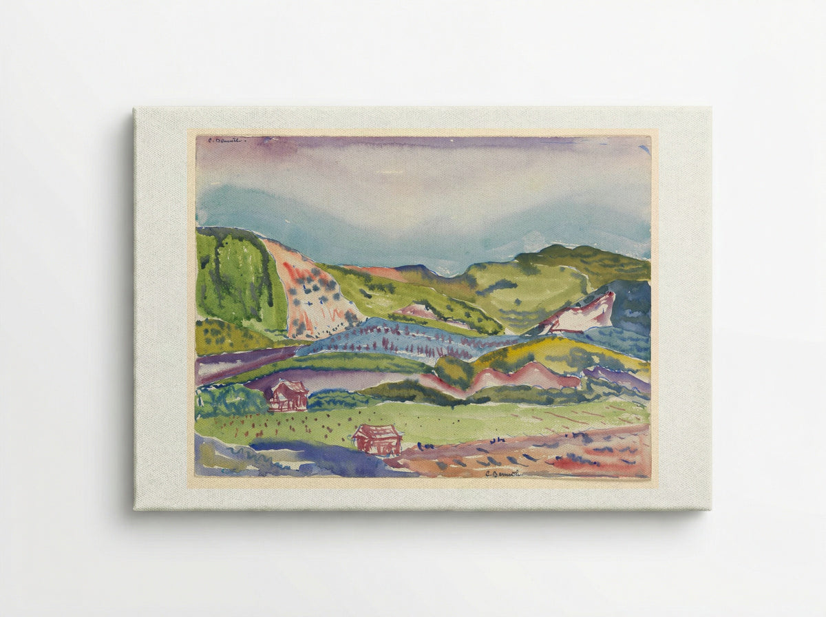 Mountain with Red House - Charles Demuth - Canvas