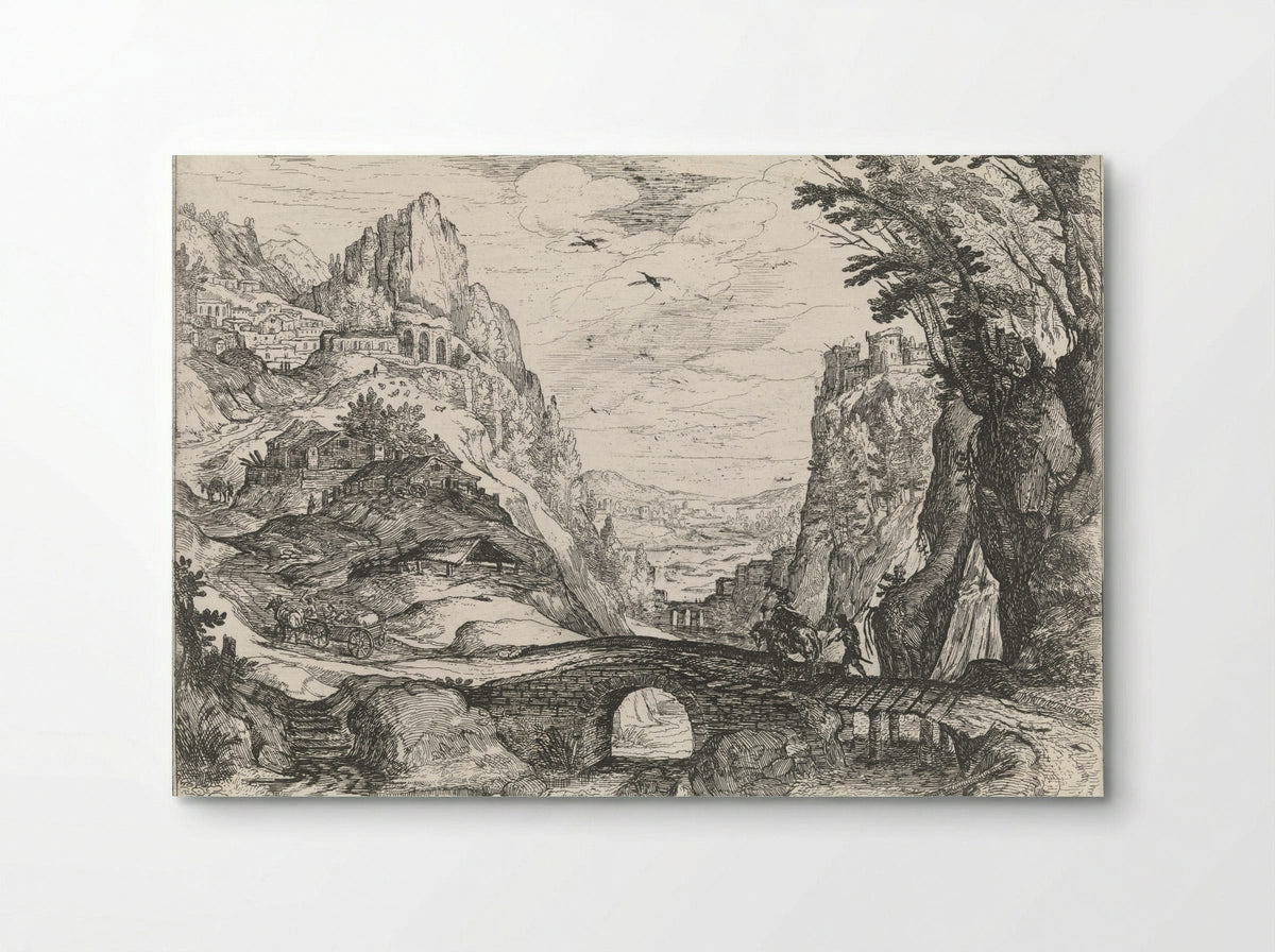 Mountainous Landscape with Stone Bridge - Nicolas Moillon - Poster