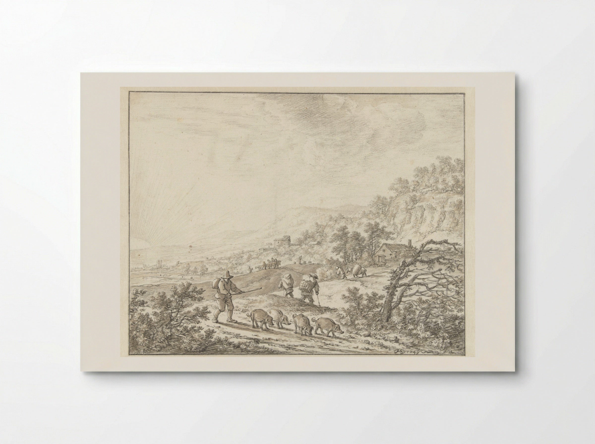 Mountainous Landscape with Sunset - Herman Saftleven - Poster