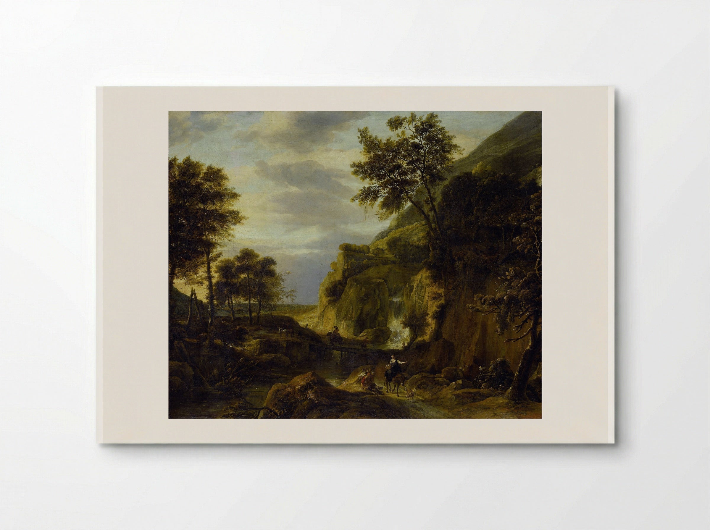 Mountainous Landscape with a Waterfall - Roelant Roghman - Poster