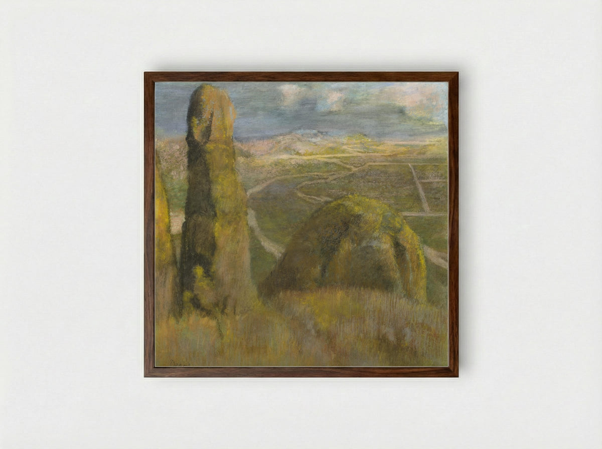 Mountainous Landscape - Hilaire-Germain-Edgar Degas - Framed Print Dark Wood