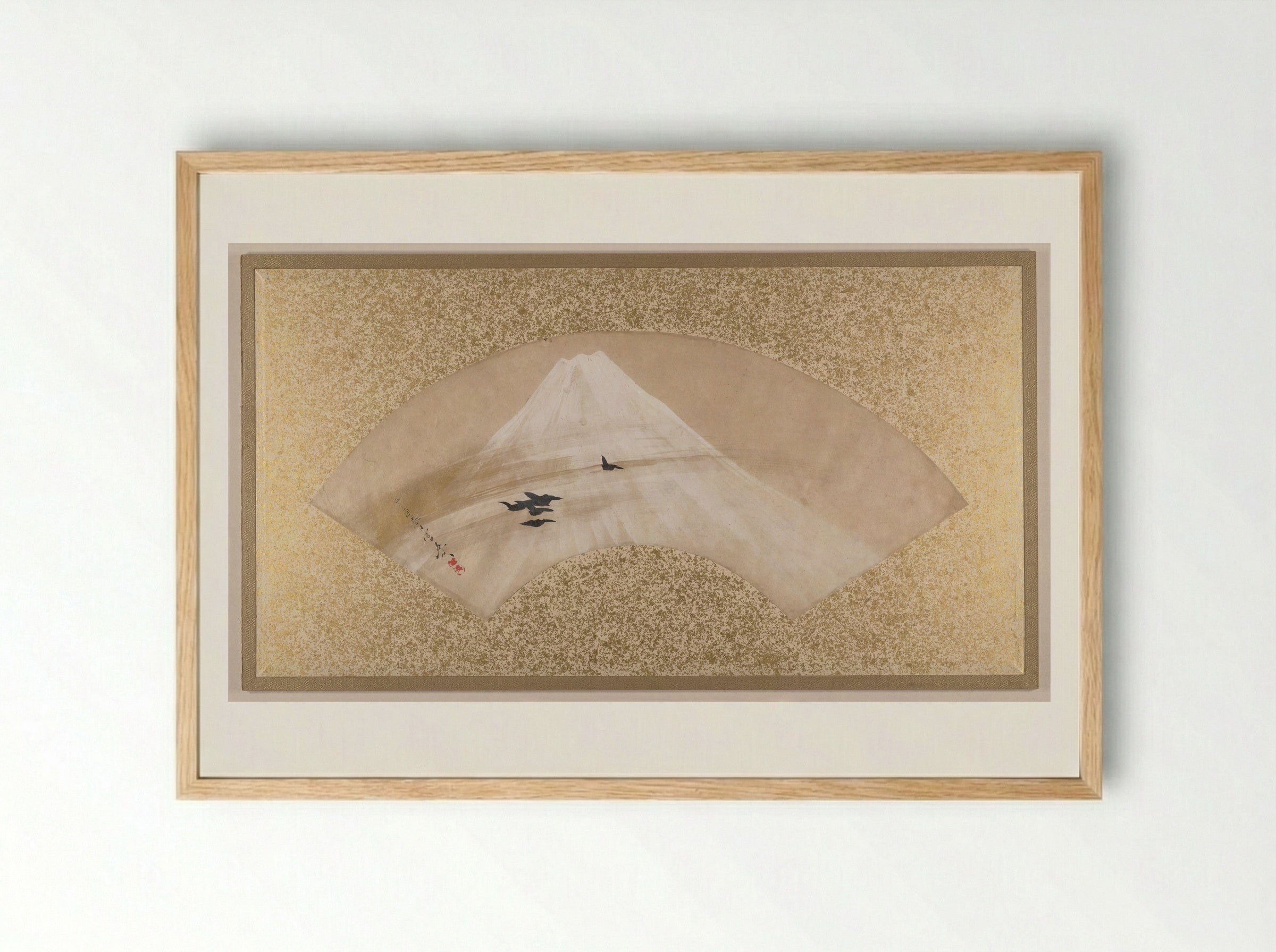 Mountains with Birds - Shibata Zeshin - Framed Print Wood