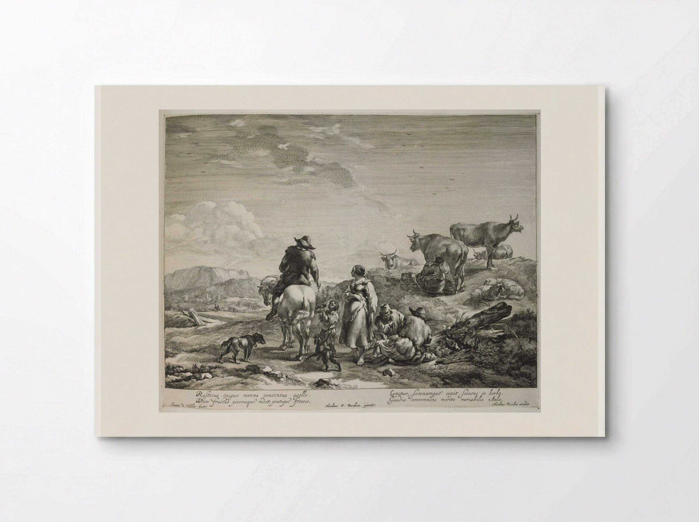 Mounted Farmer Giving Alms to a Begging Boy - Johannes Visscher - Poster